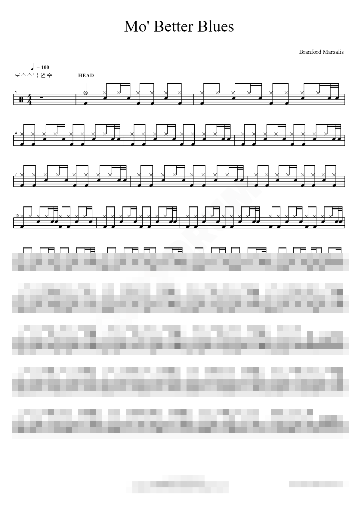 Mo' Better Blues Sheet Music Preview