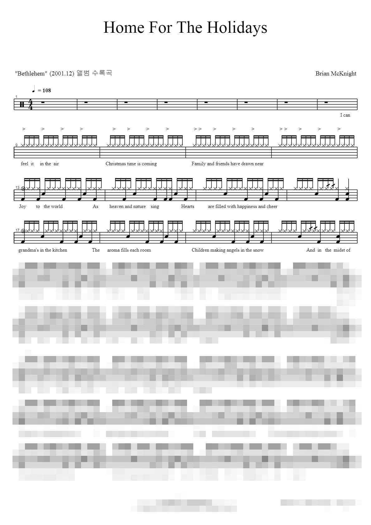 Home For The Holidays Sheet Music Preview