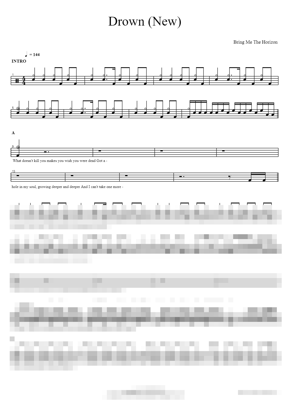 Drown (New) Sheet Music Preview