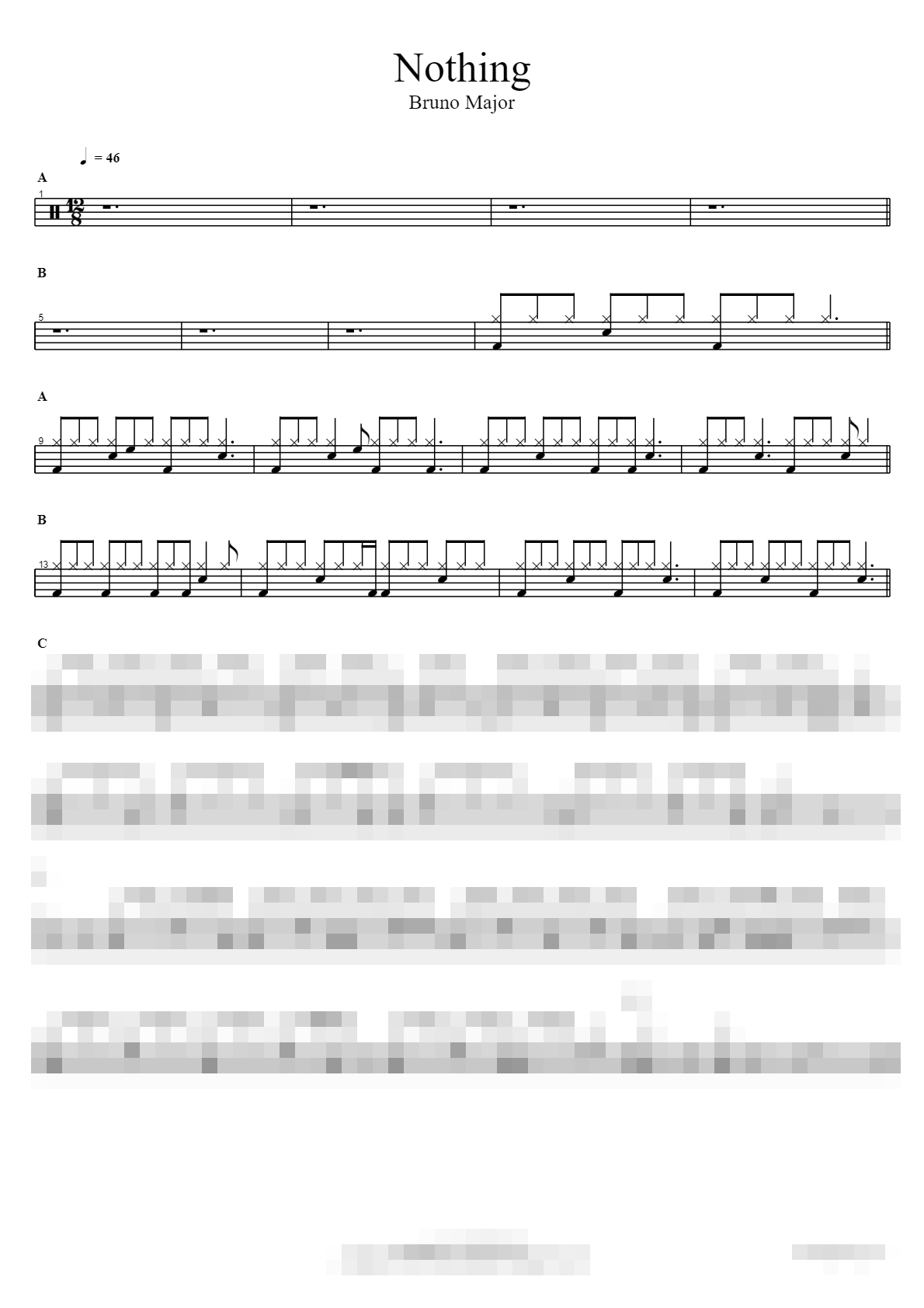 Nothing Sheet Music Preview