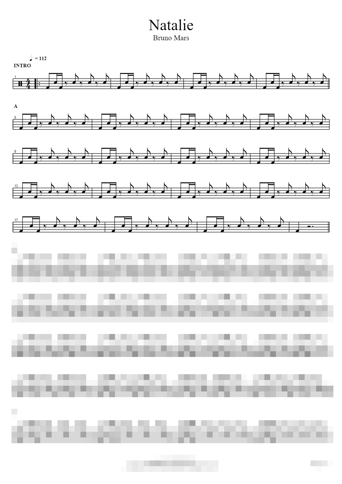 Natalie Sheet Music Preview
