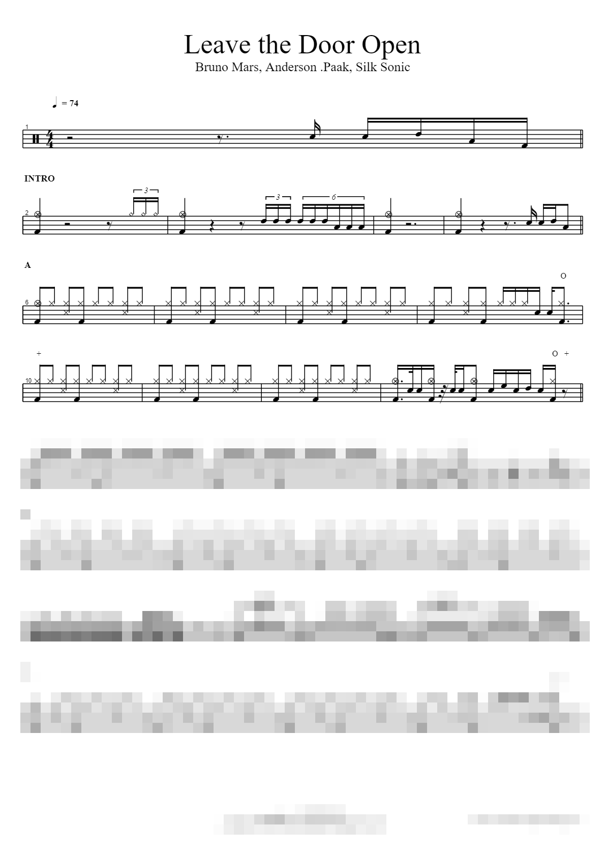 Leave the Door Open Sheet Music Preview