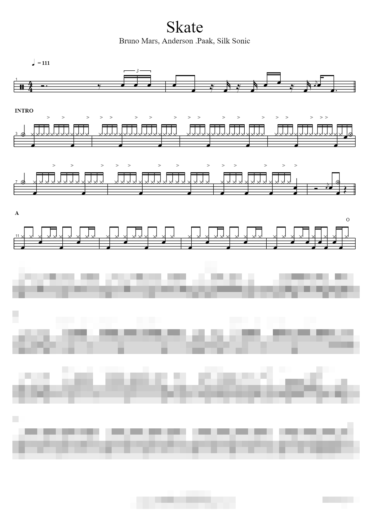 Skate Sheet Music Preview