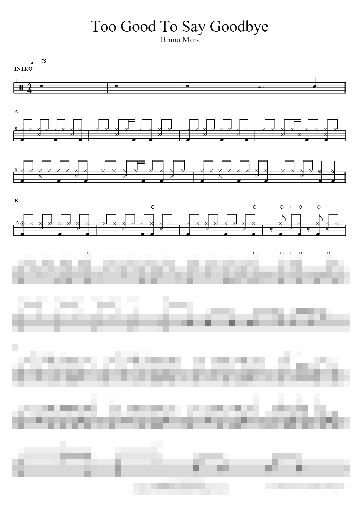 Too Good To Say Goodbye Sheet Music Preview
