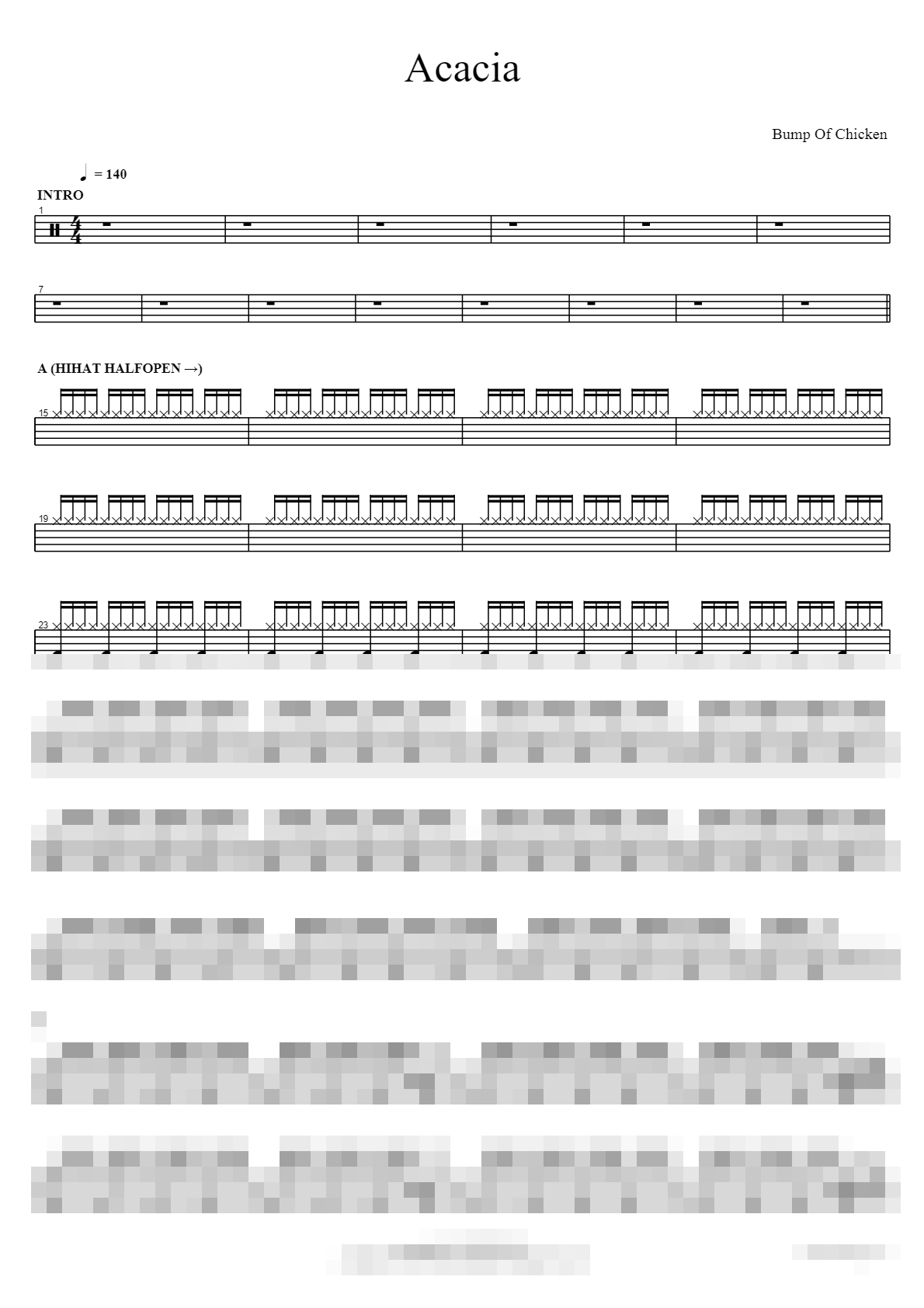 Acacia Sheet Music Preview