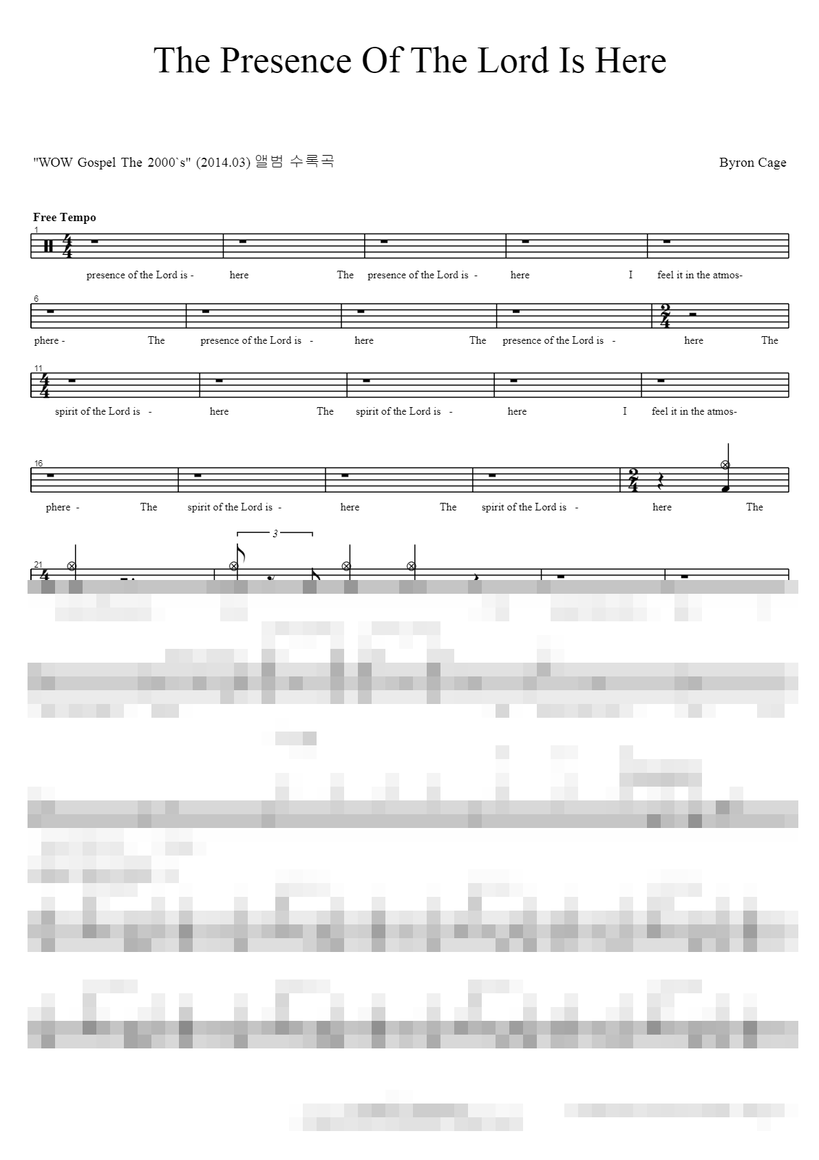 The Presence Of The Lord Is Here Sheet Music Preview