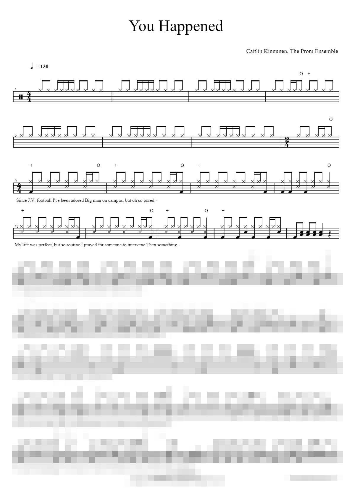 You Happened Sheet Music Preview