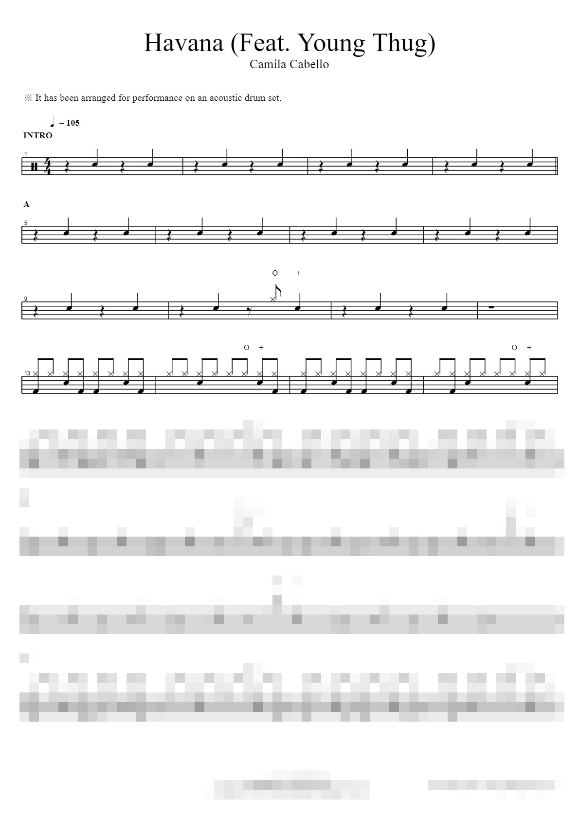 Havana (Feat. Young Thug) Sheet Music Preview