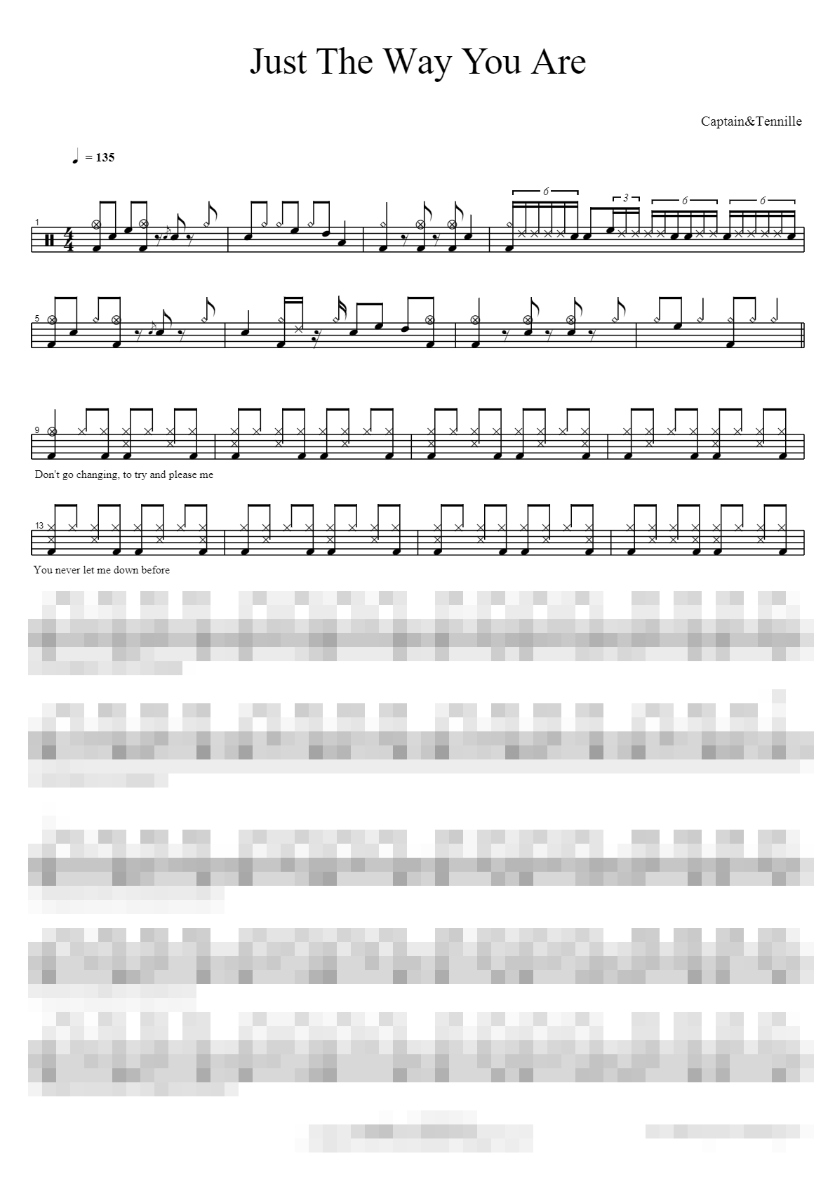Just The Way You Are Sheet Music Preview