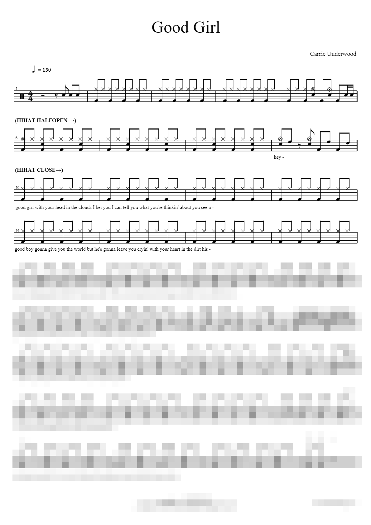 Good Girl Sheet Music Preview