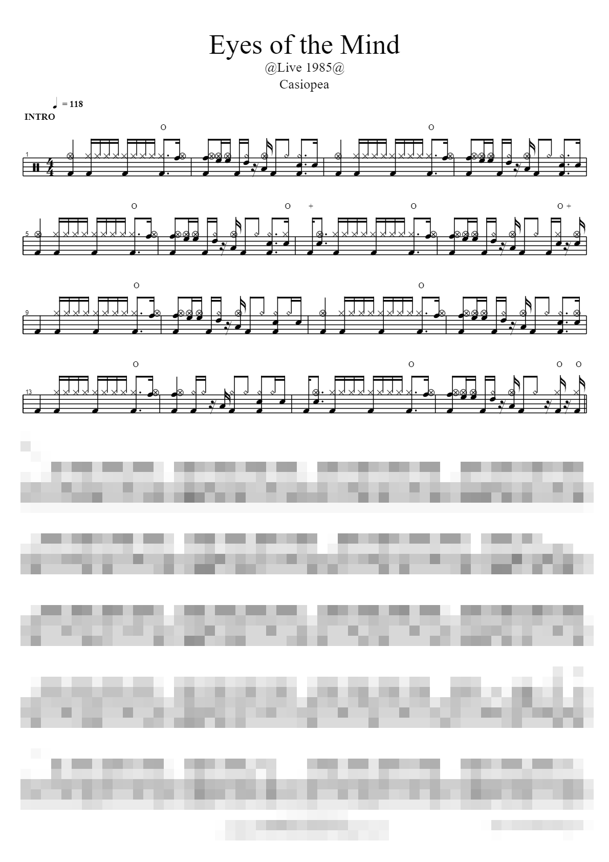 Eyes of the Mind @Live 1985@ Sheet Music Preview
