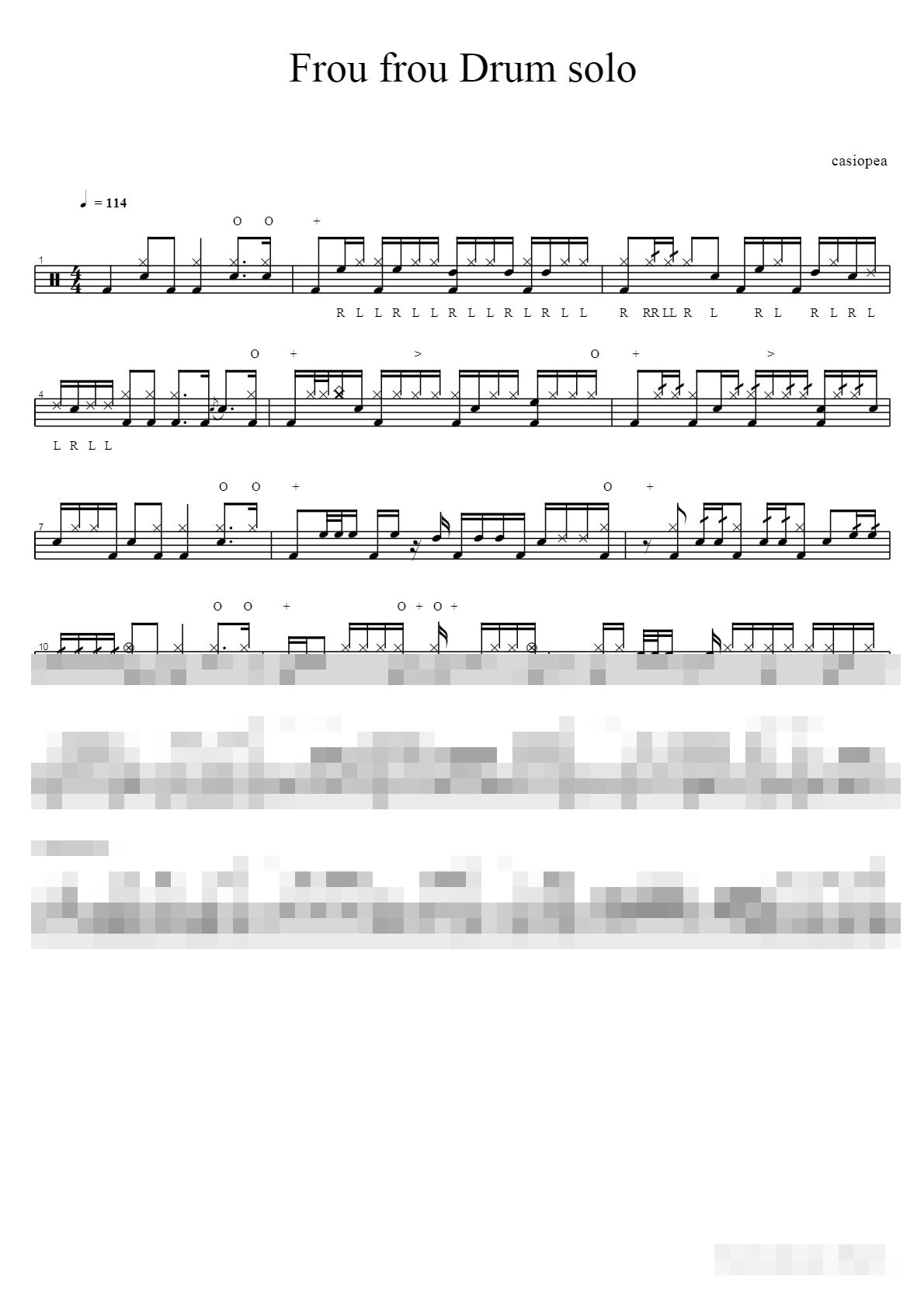 Frou frou drum solo Sheet Music Preview