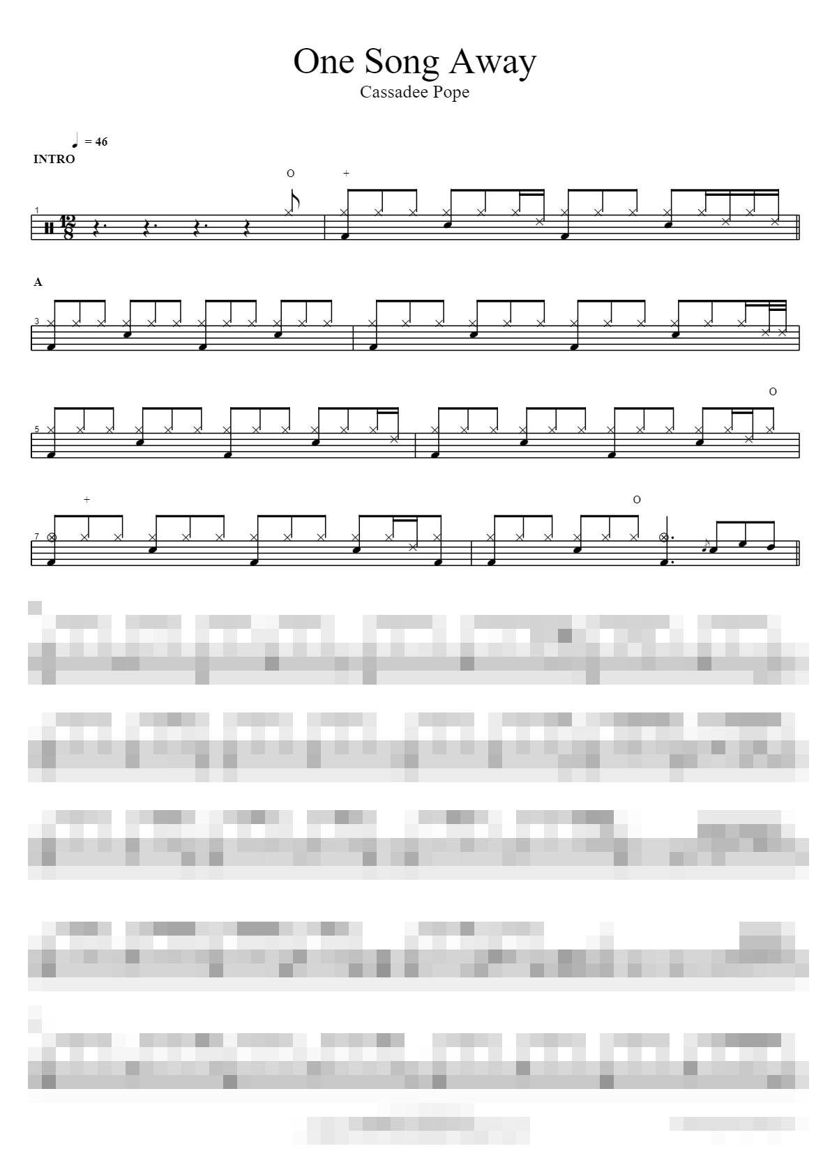 One Song Away Sheet Music Preview