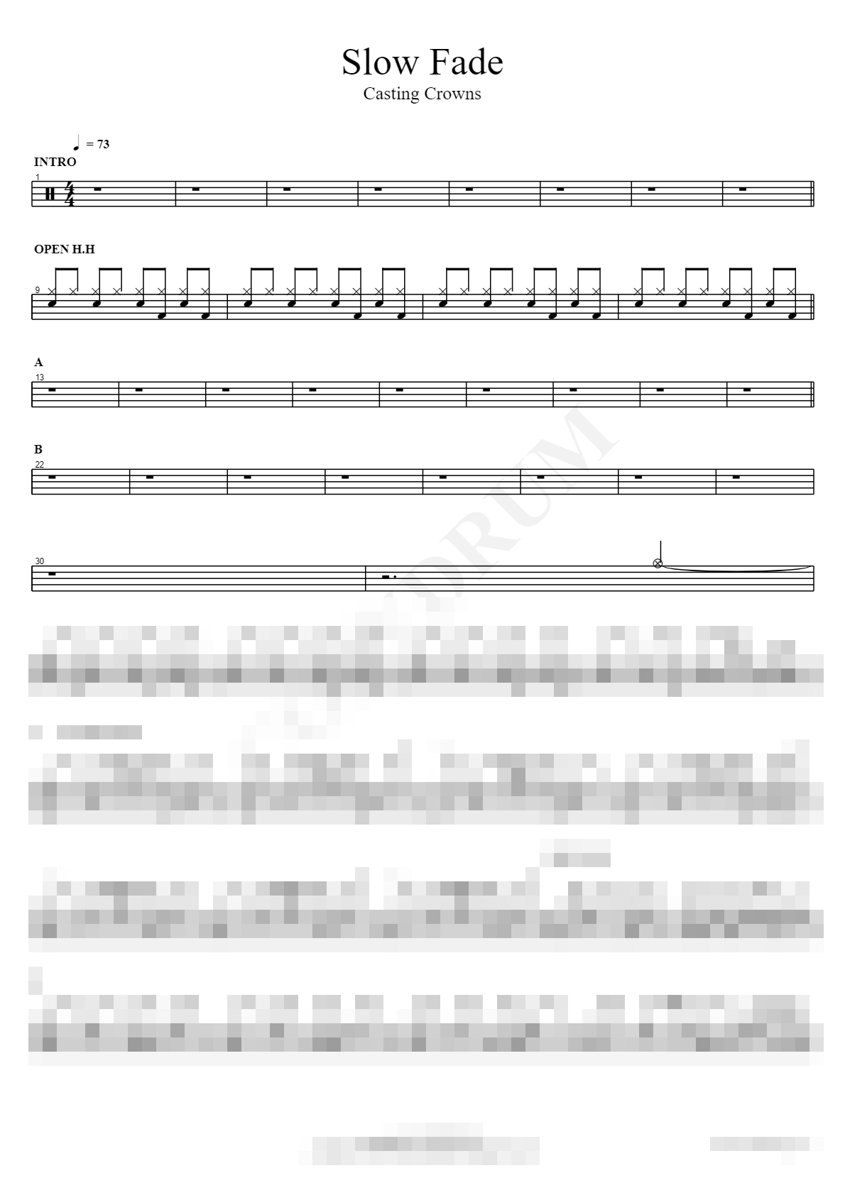 Slow Fade Sheet Music Preview