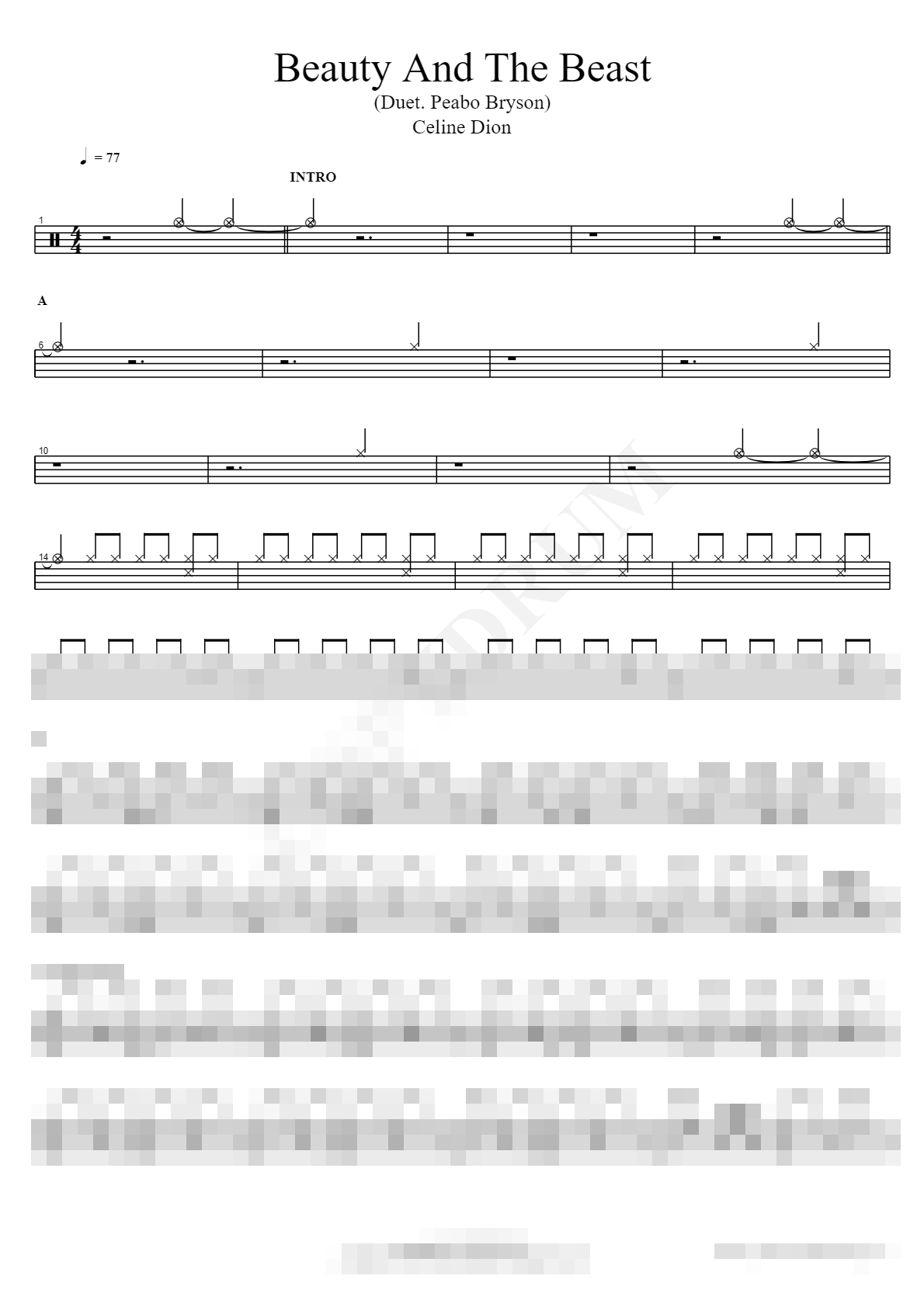 Beauty And The Beast (Duet. Peabo Bryson) Sheet Music Preview