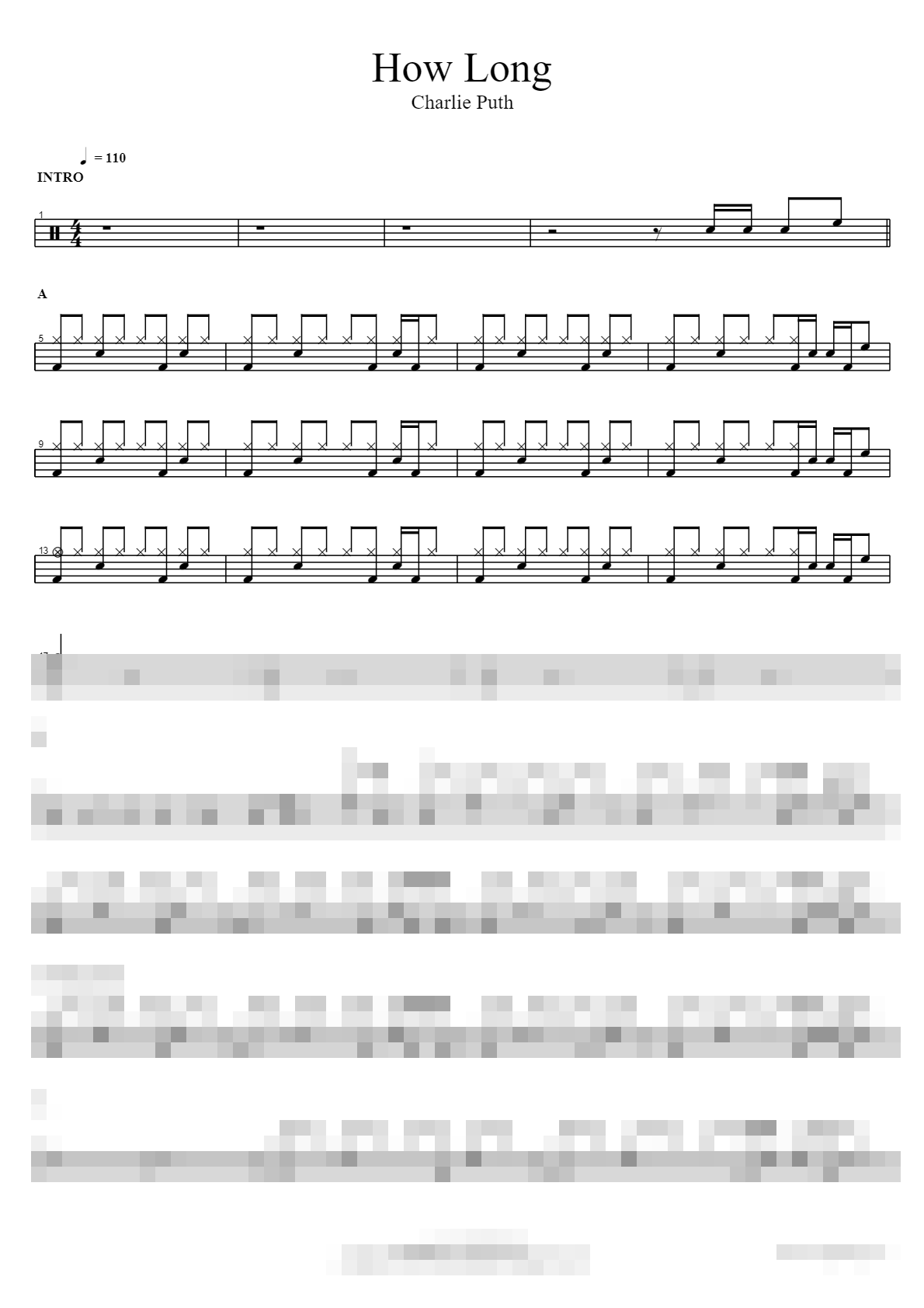 How Long Sheet Music Preview