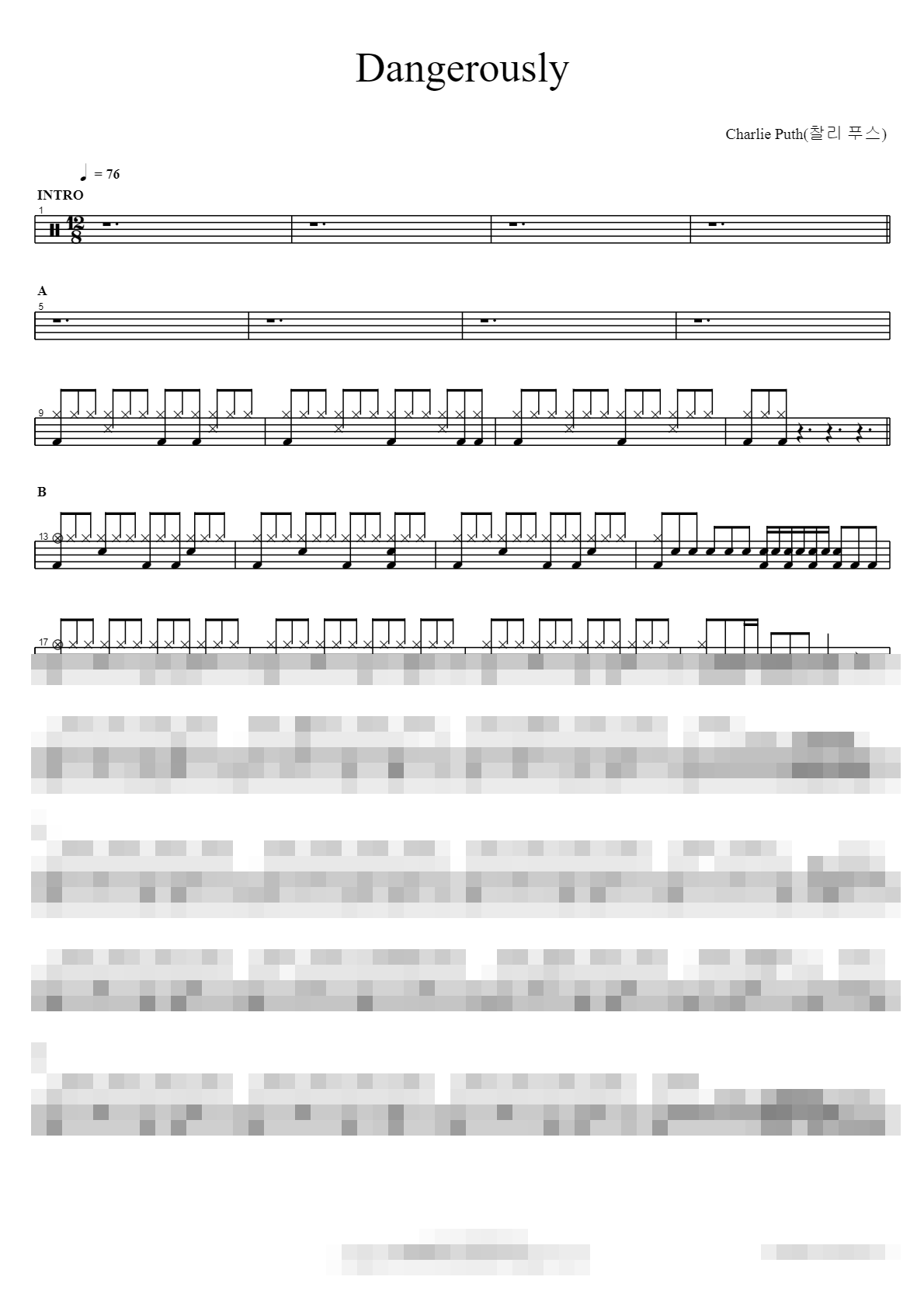 Dangerously Sheet Music Preview