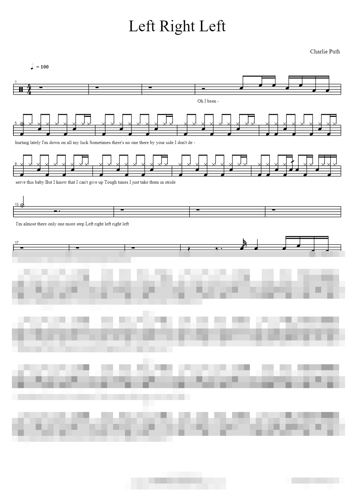 Left Right Left Sheet Music Preview
