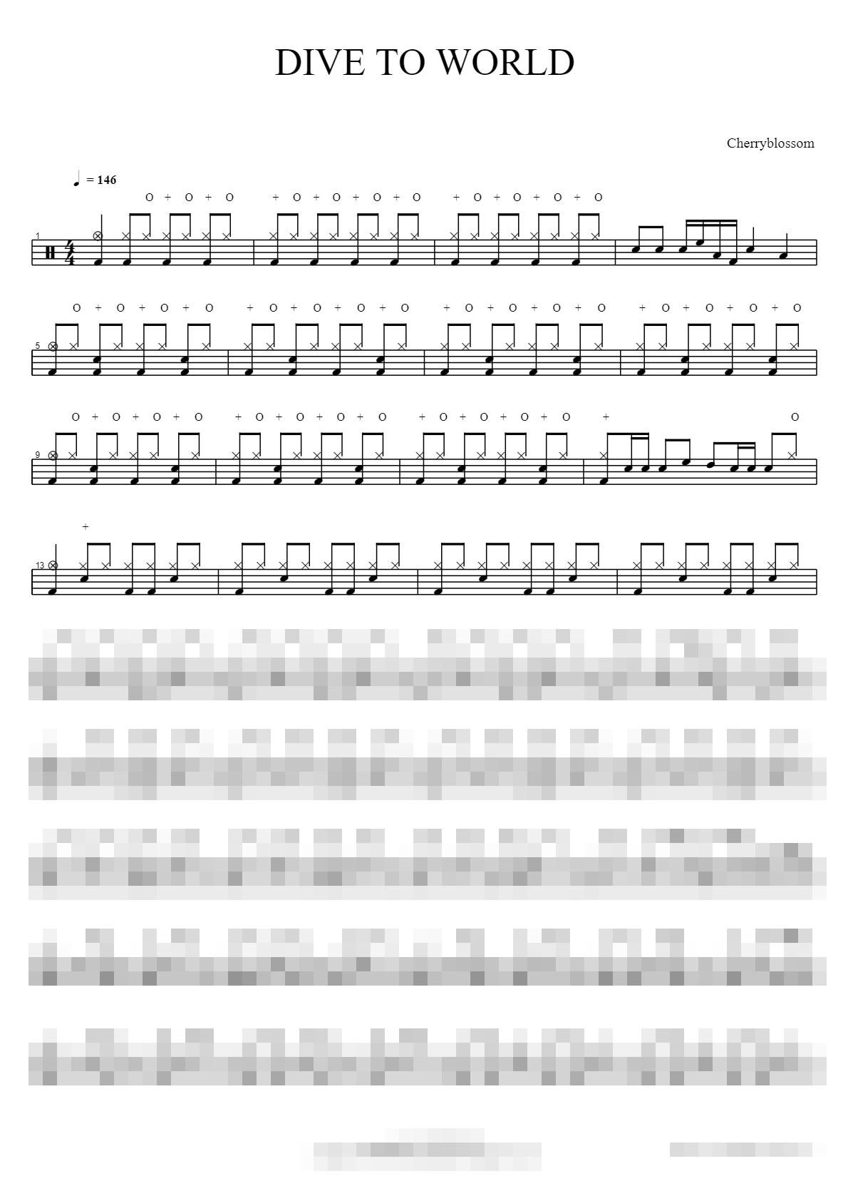 DIVE TO WORLD Sheet Music Preview