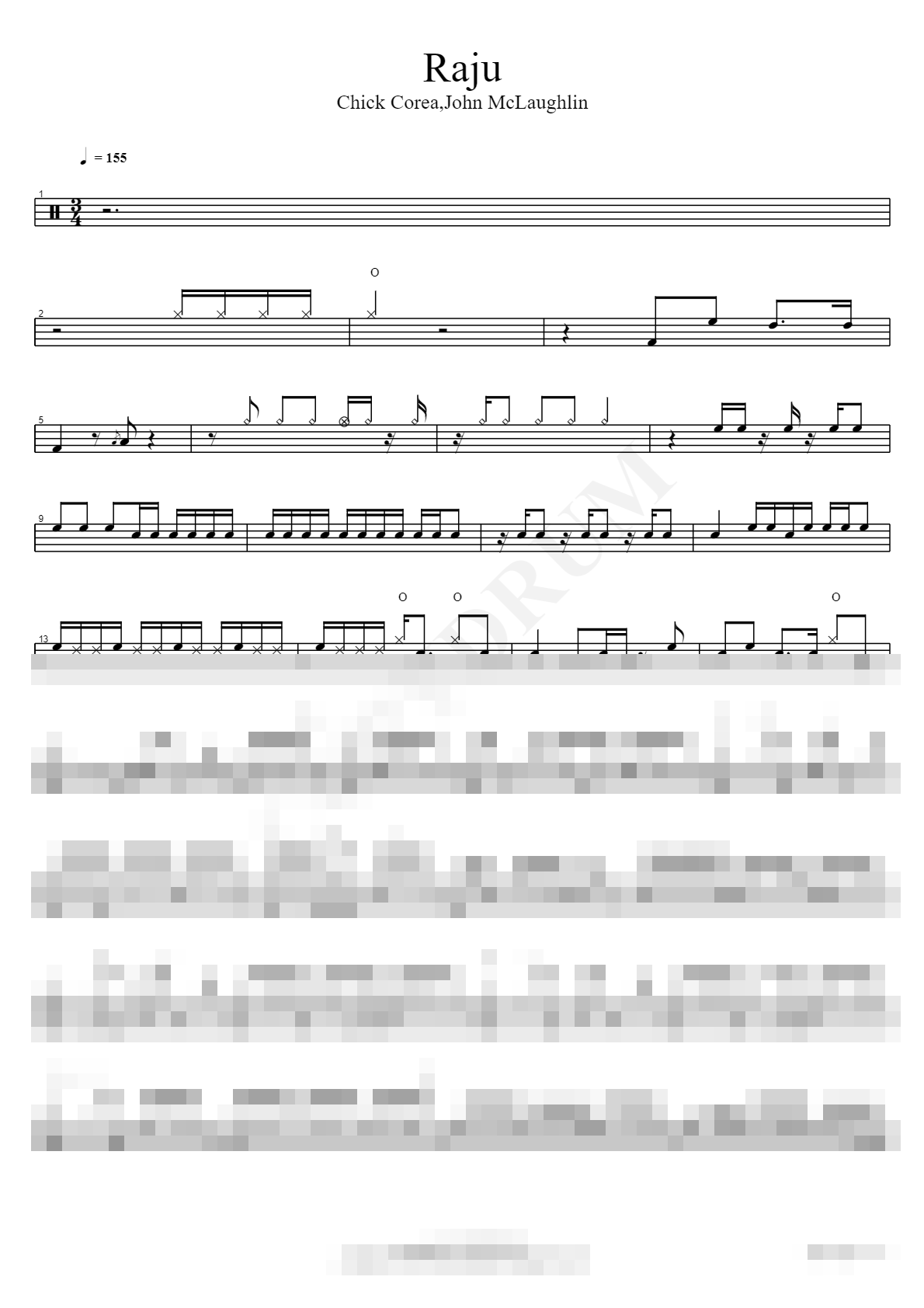 Raju Sheet Music Preview