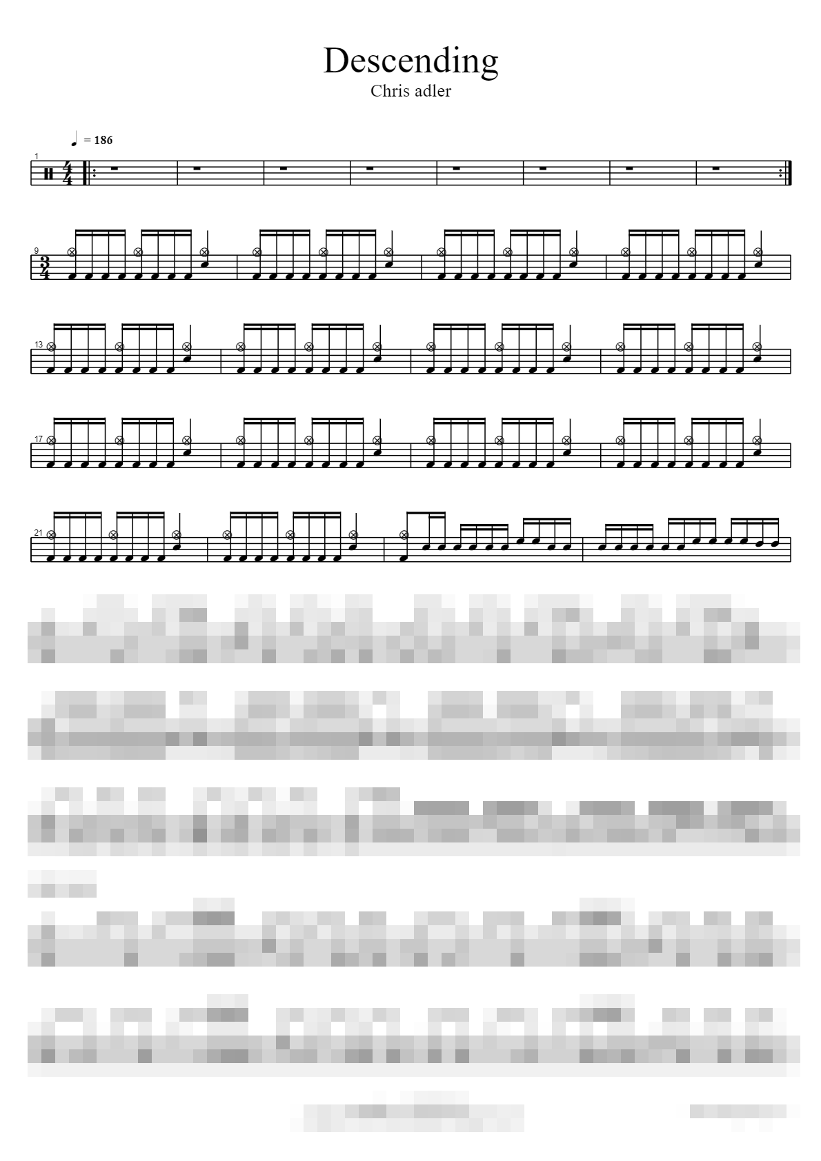 Descending Sheet Music Preview