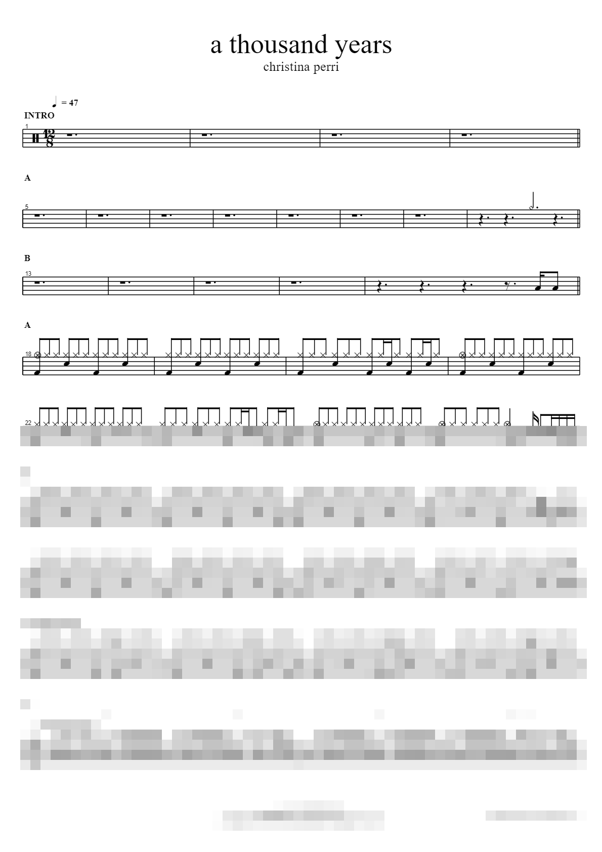 a thousand years Sheet Music Preview