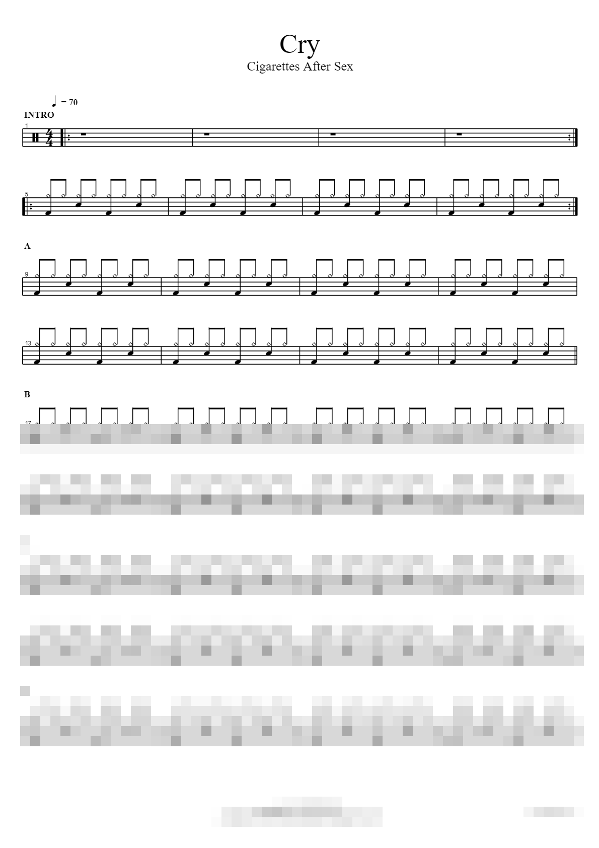 Cry Sheet Music Preview