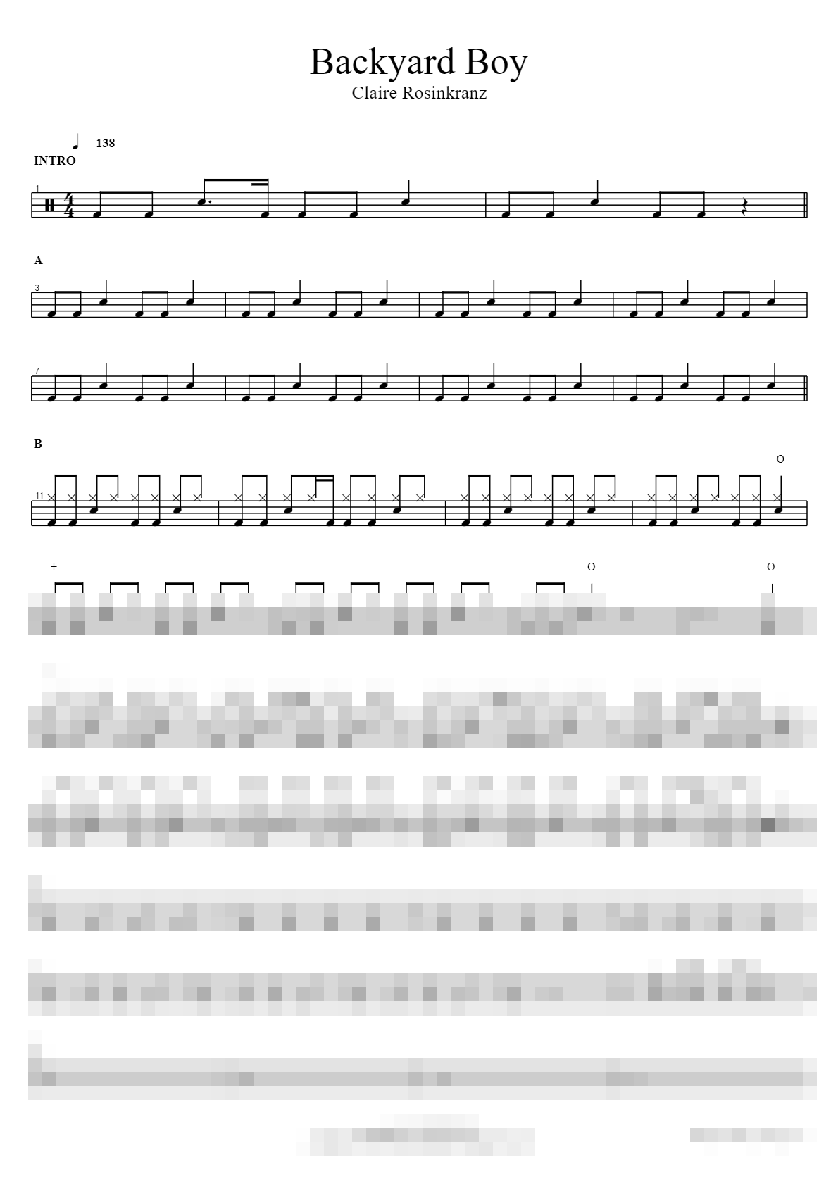 Backyard Boy Sheet Music Preview