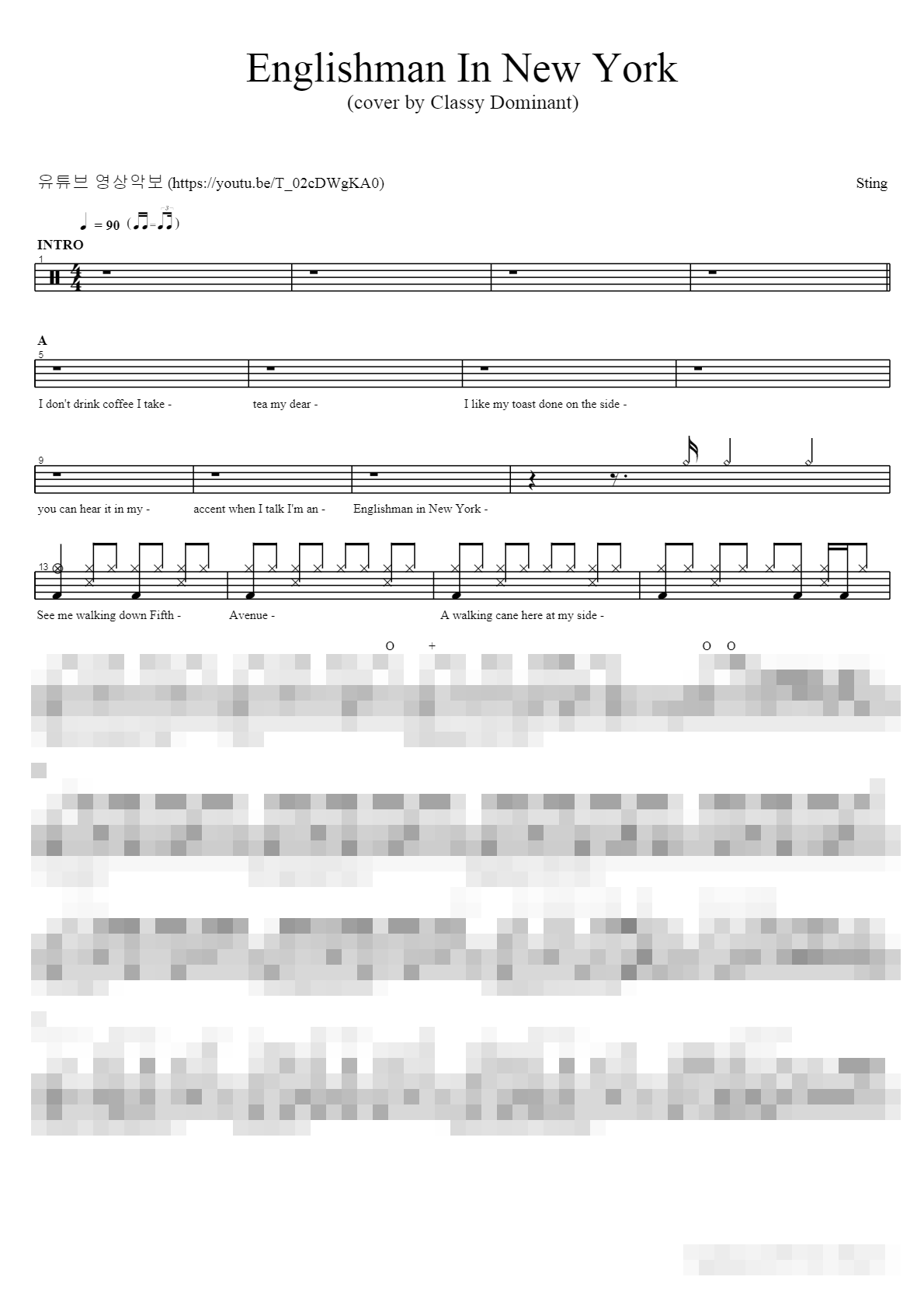 Englishman In New York Sheet Music Preview