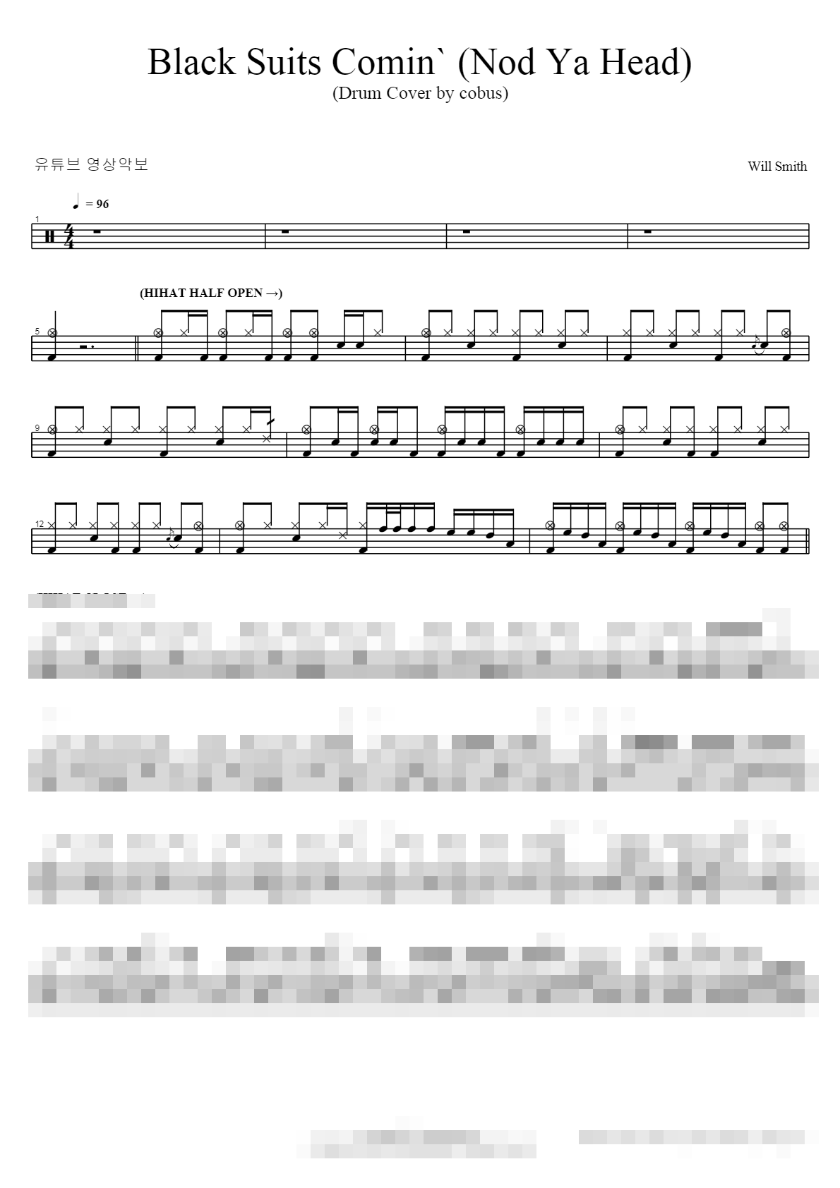 Black Suits Comin (DRUM COVER BY Cobus) Sheet Music Preview