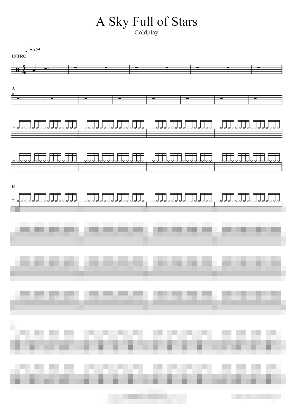 A Sky Full of Stars Sheet Music Preview