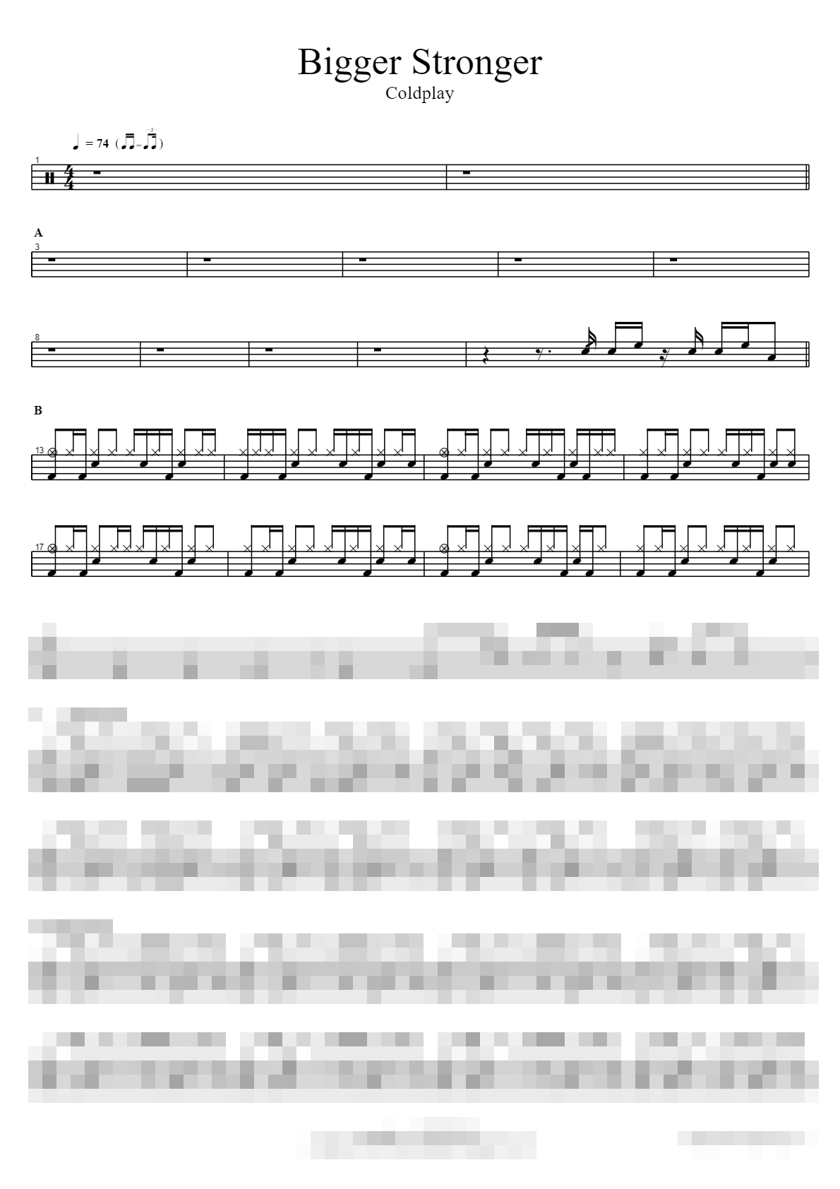 Bigger Stronger Sheet Music Preview