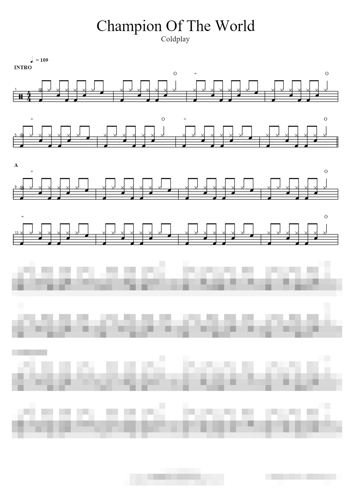 Champion Of The World Sheet Music Preview