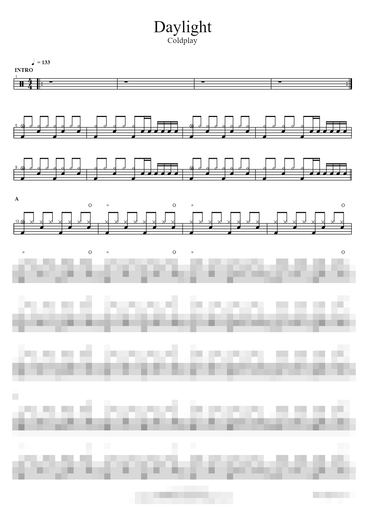 Daylight Sheet Music Preview