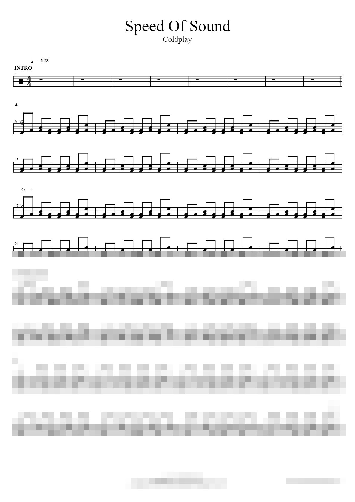 Speed Of Sound Sheet Music Preview