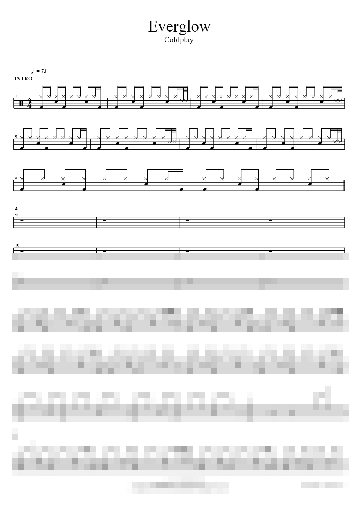 Everglow Sheet Music Preview