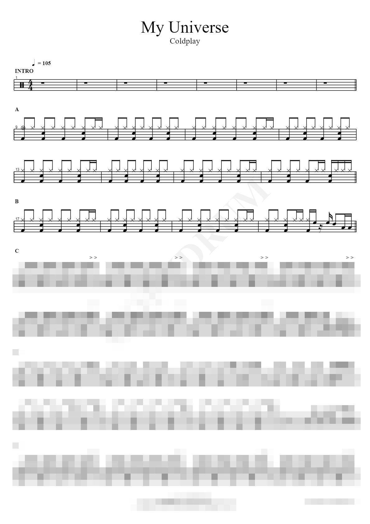 My Universe Sheet Music Preview