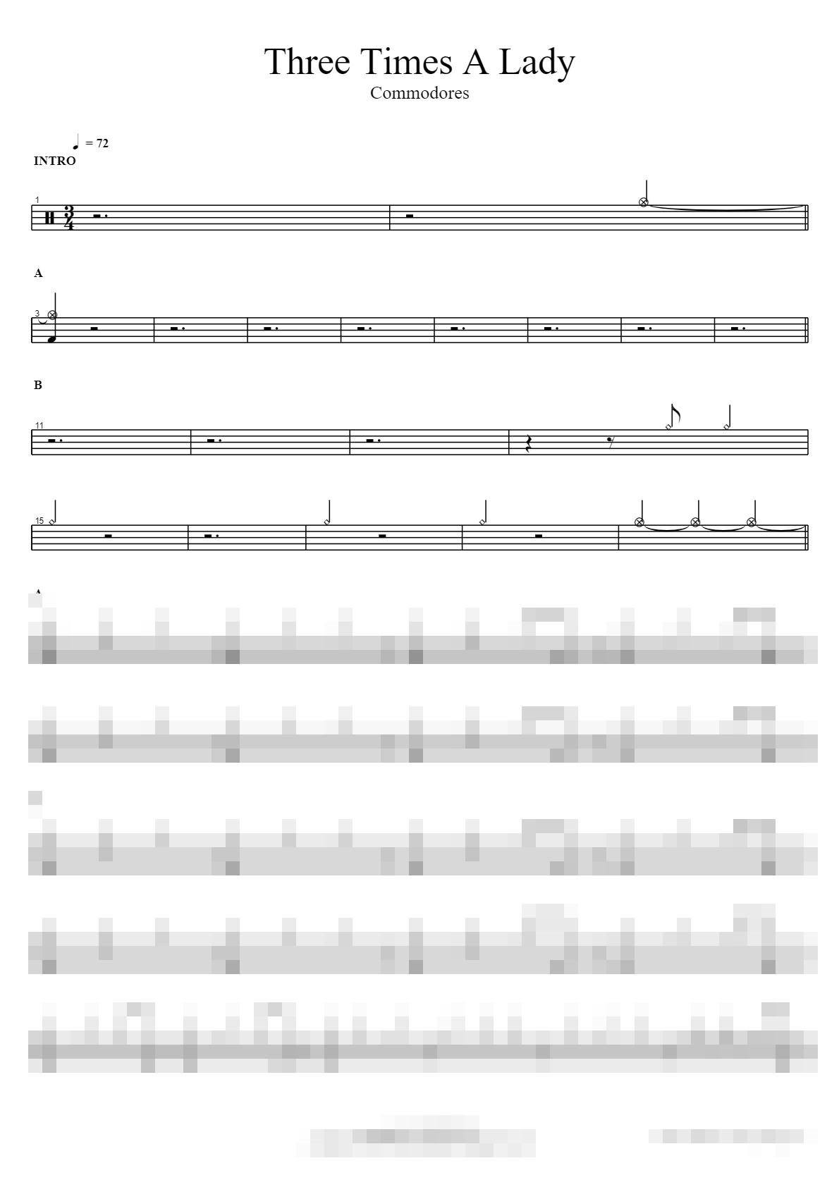 Three Times A Lady Sheet Music Preview