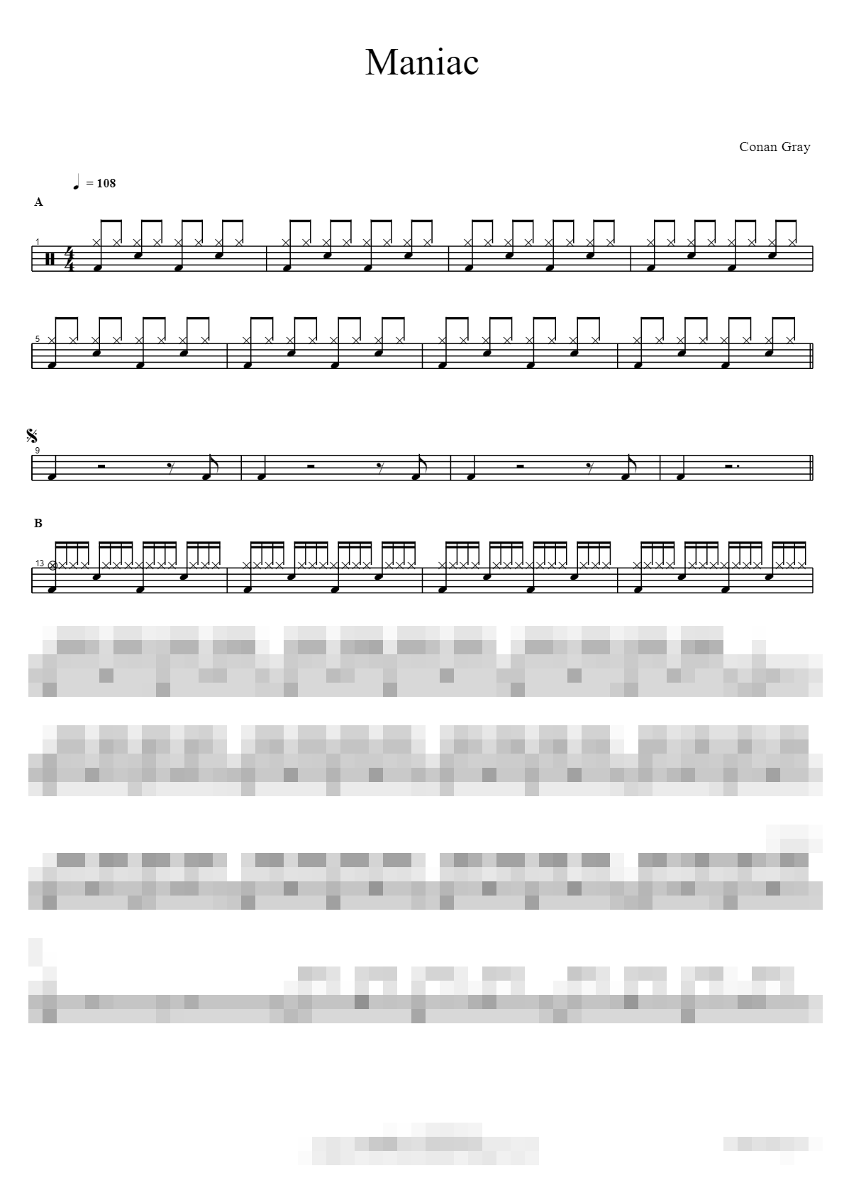 Maniac Sheet Music Preview