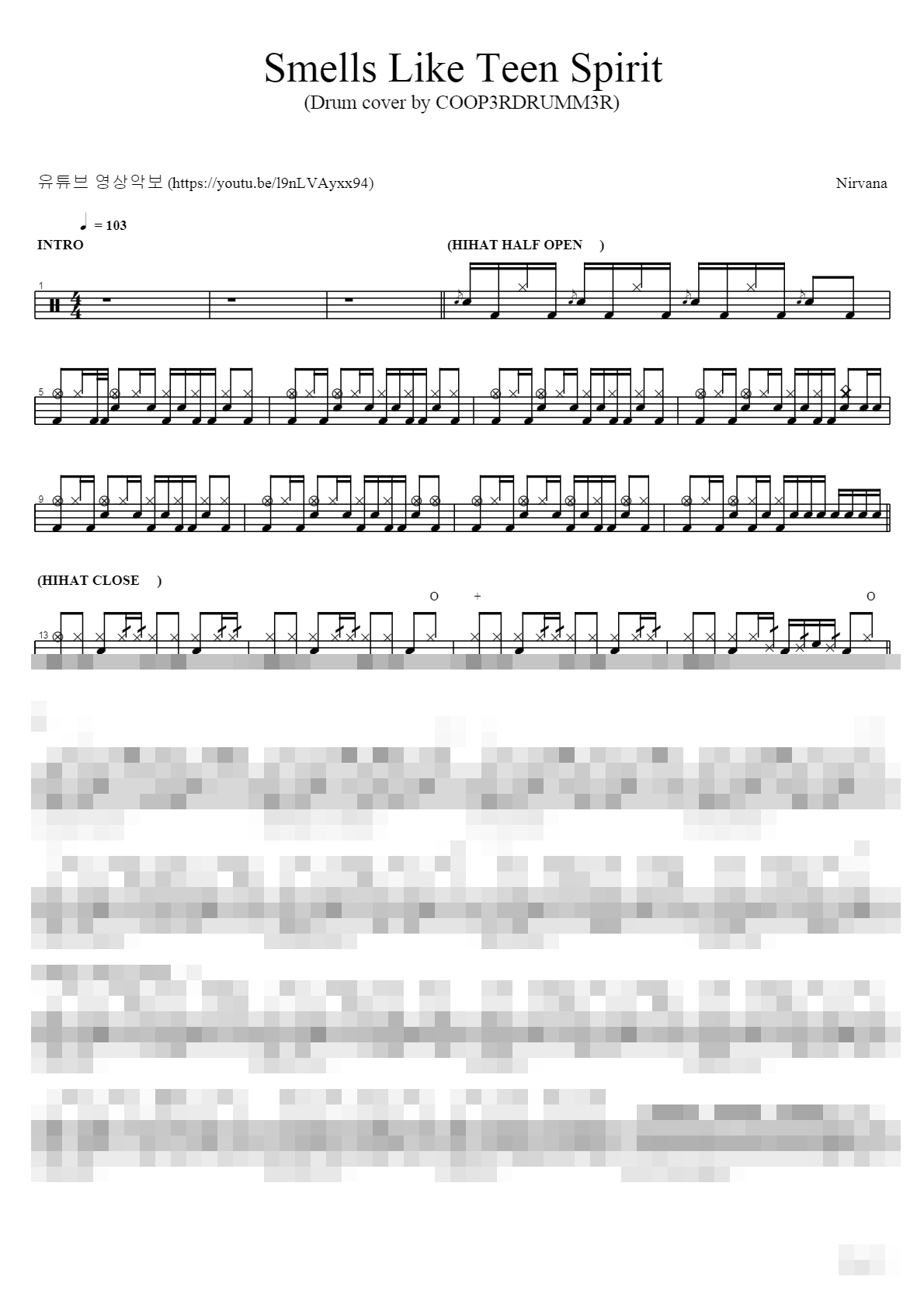 Smells Like Teen Spirit Sheet Music Preview