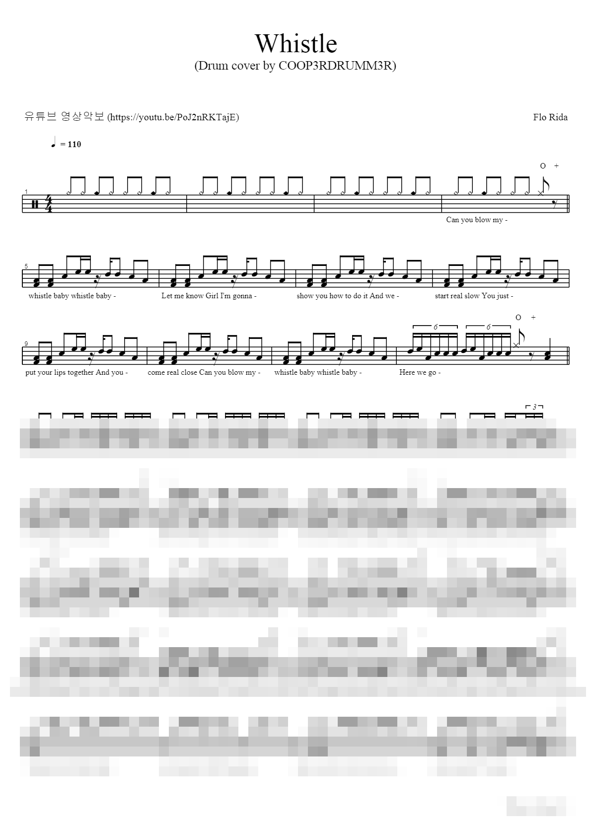 Whistle Sheet Music Preview