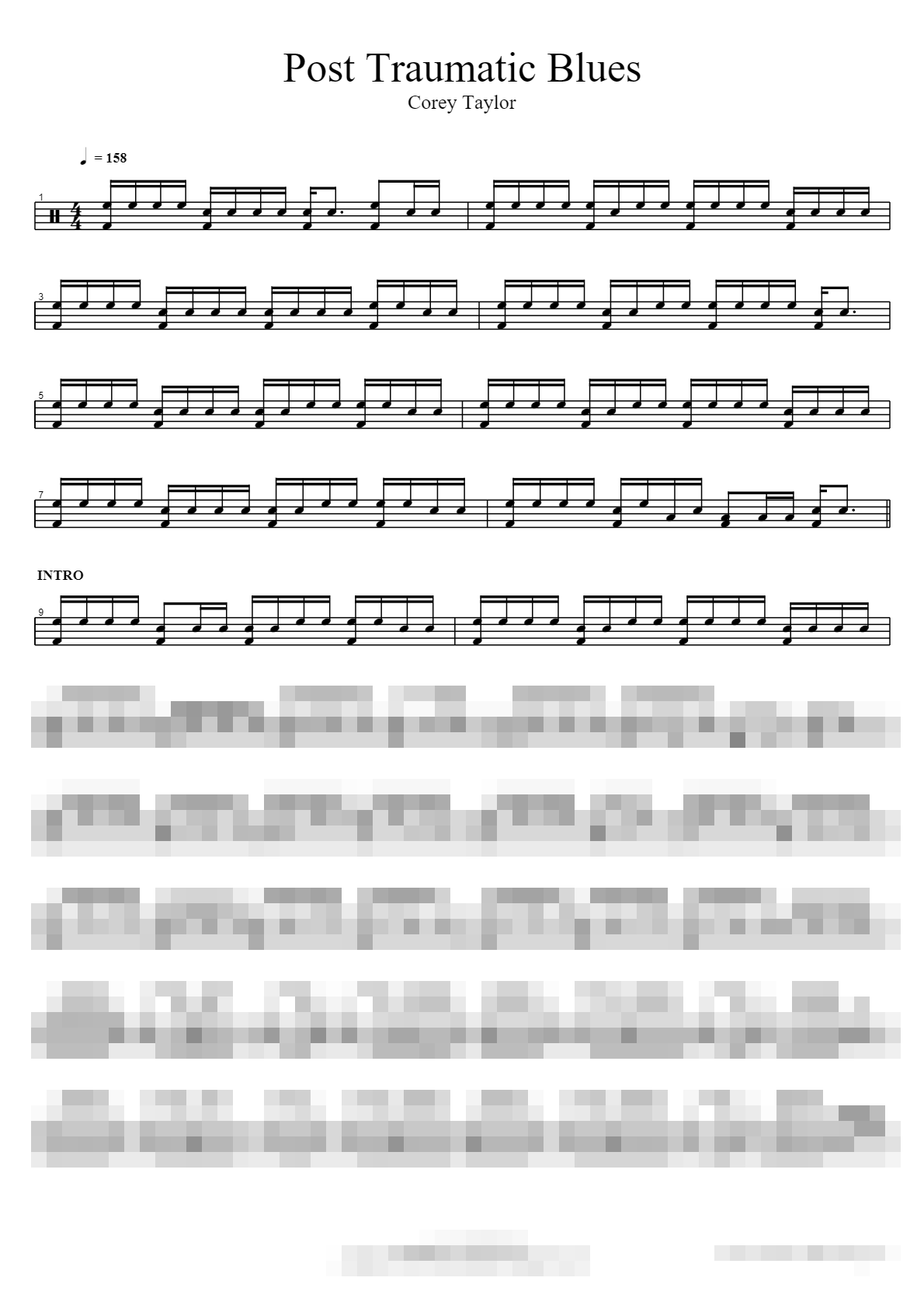 Post Traumatic Blues Sheet Music Preview