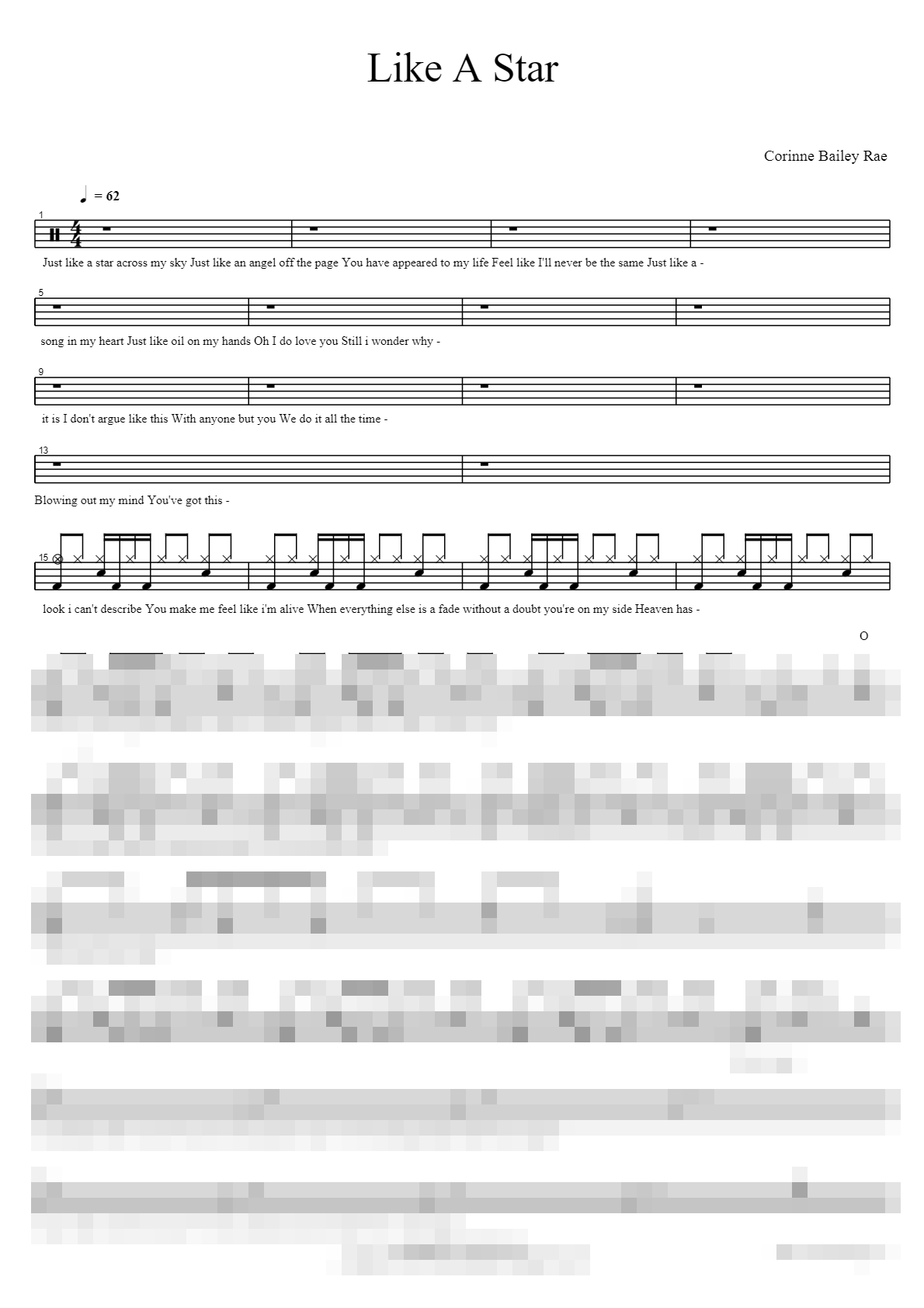 Like A Star Sheet Music Preview