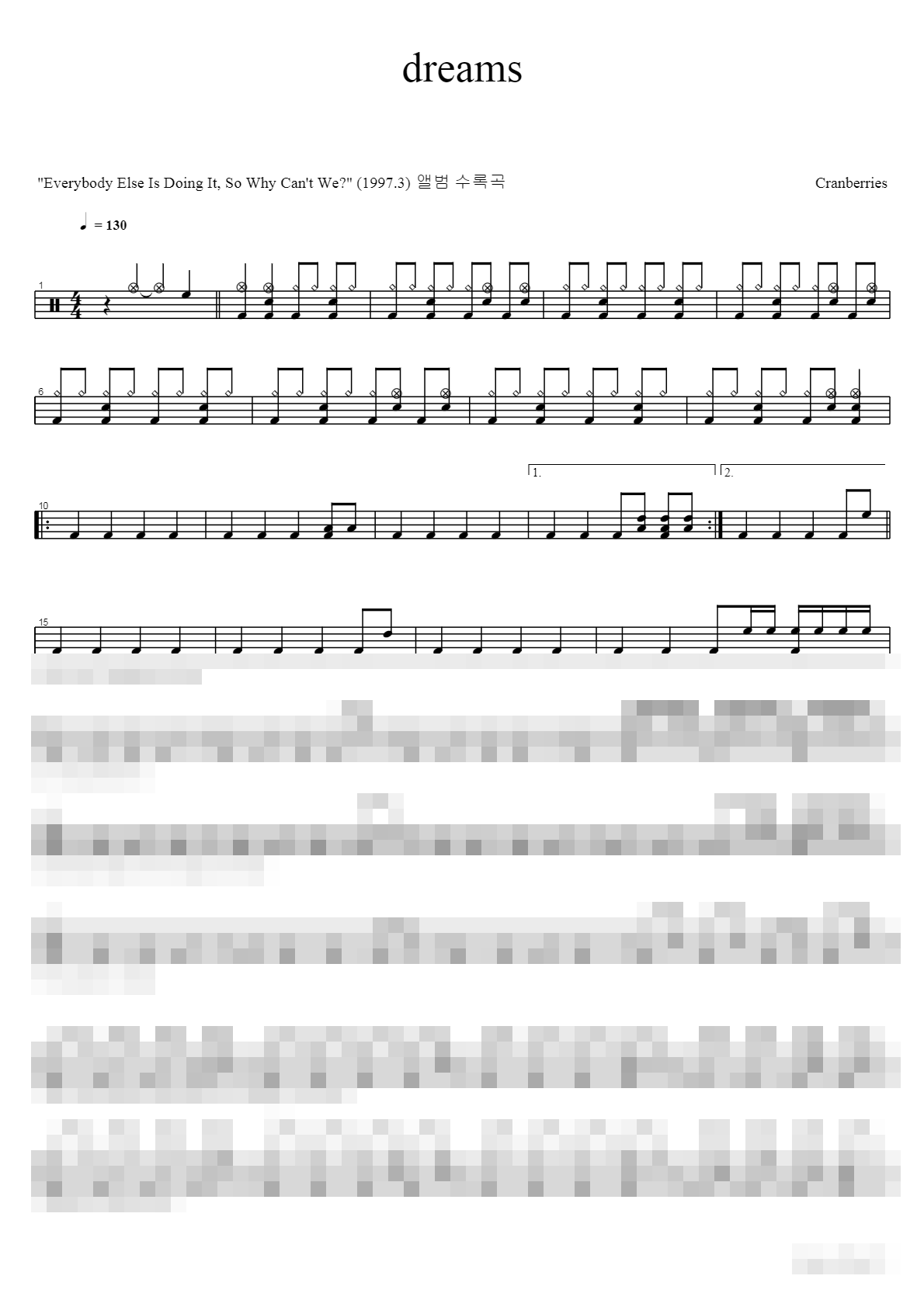 Dreams Sheet Music Preview