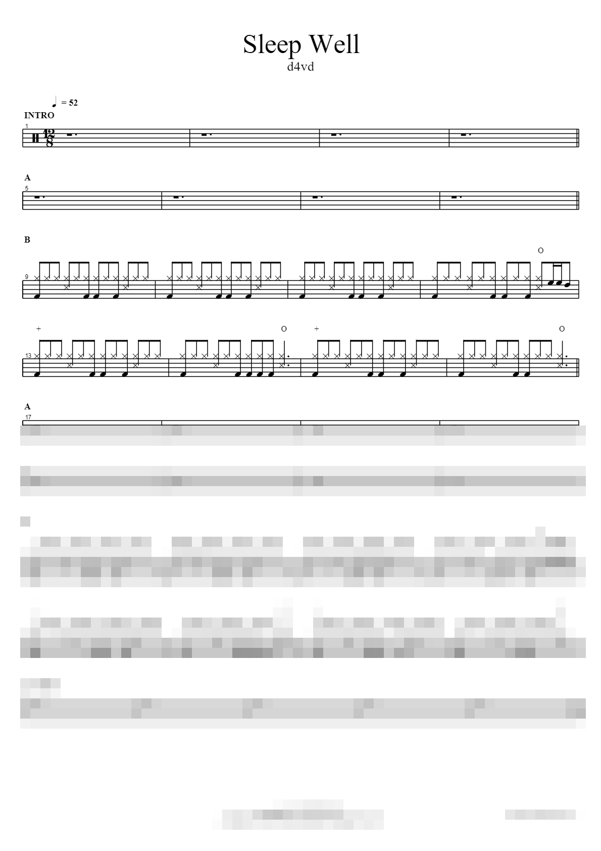 Sleep Well Sheet Music Preview