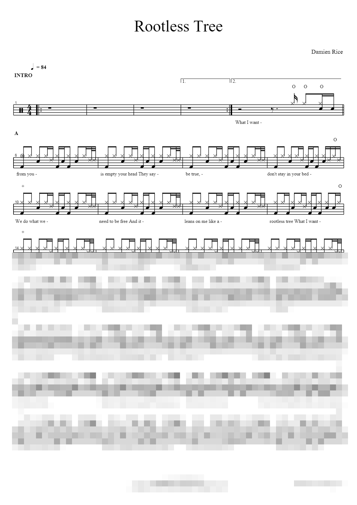 Rootless Tree Sheet Music Preview