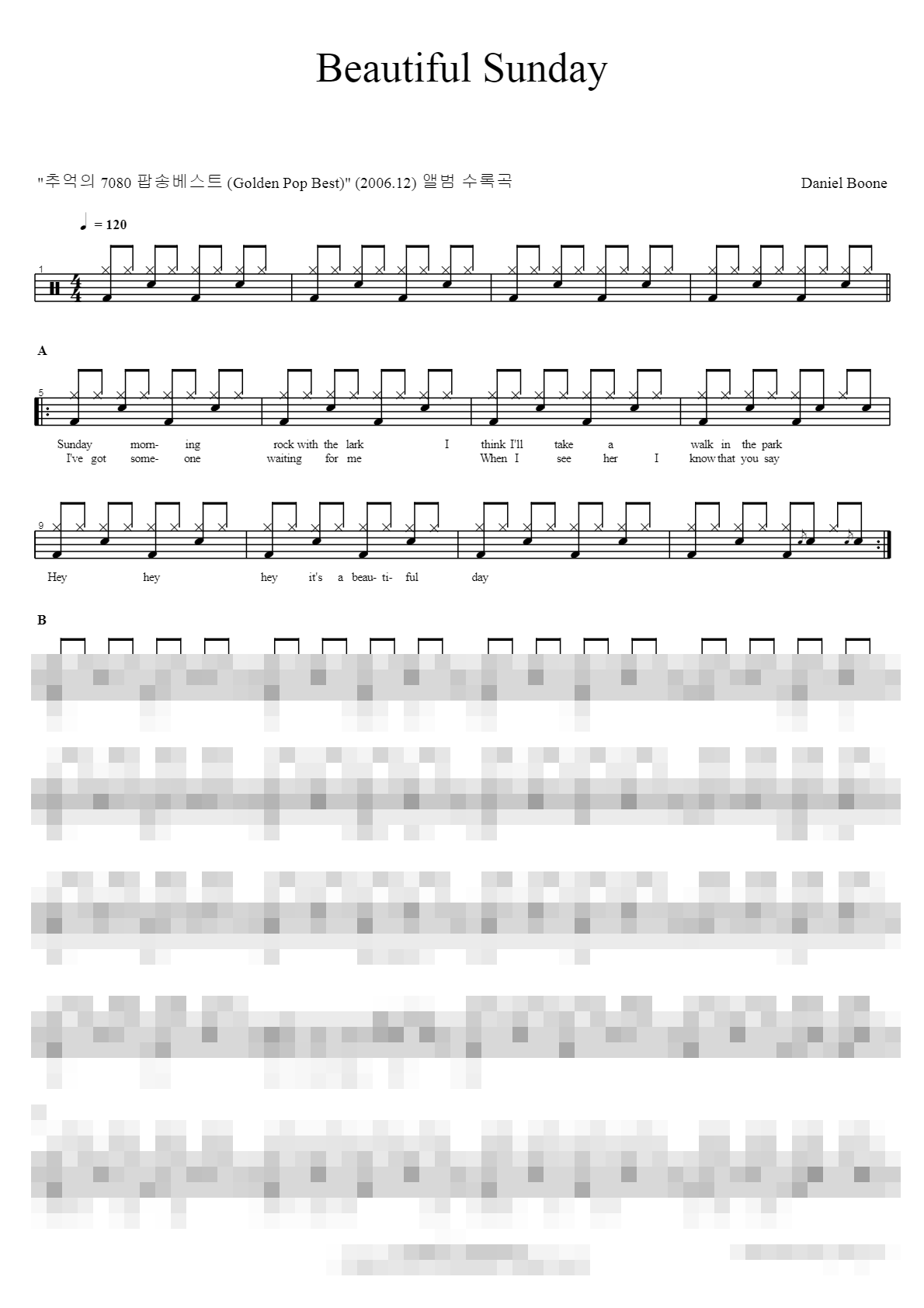 Beautiful Sunday Sheet Music Preview