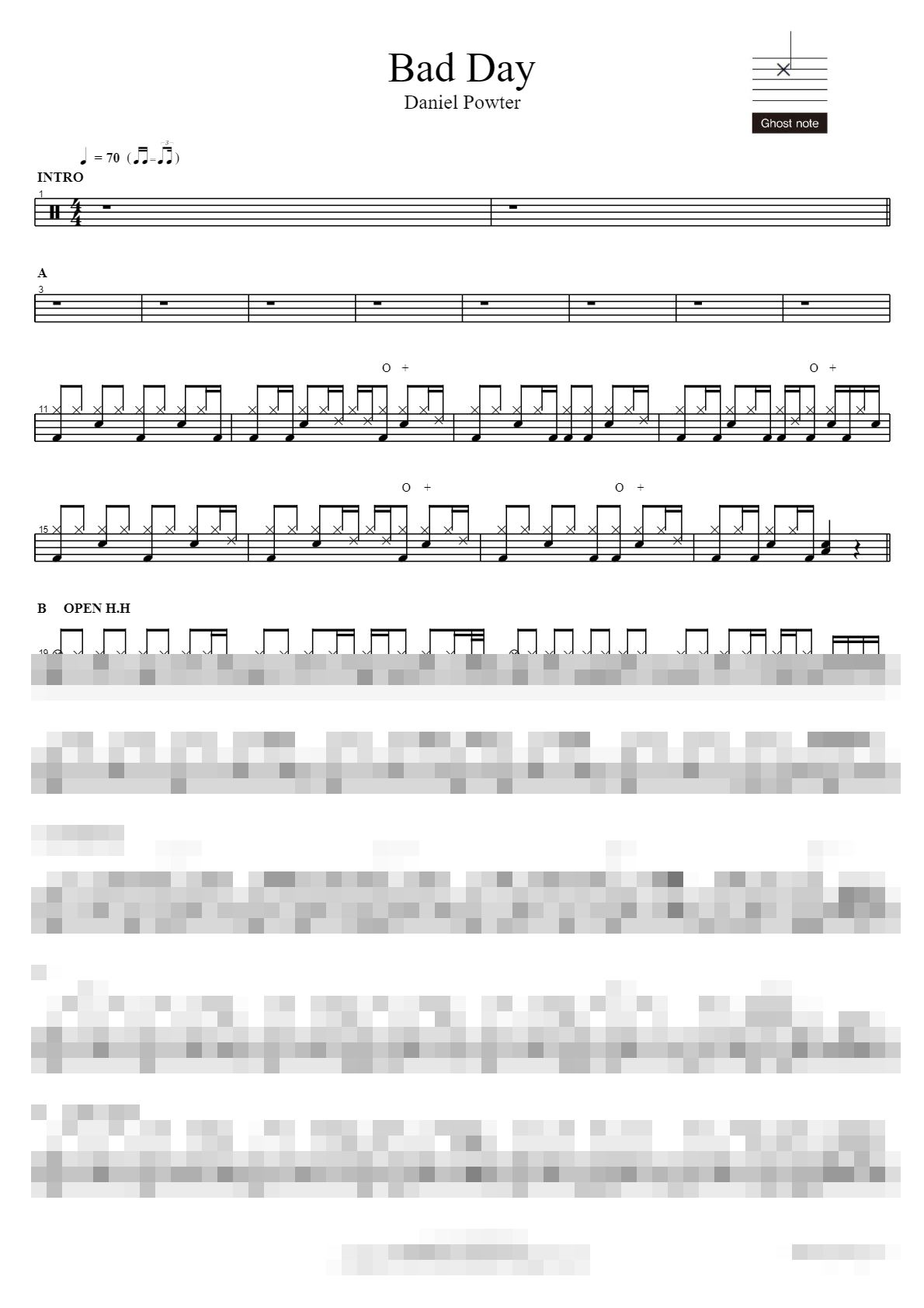 Bad Day Sheet Music Preview