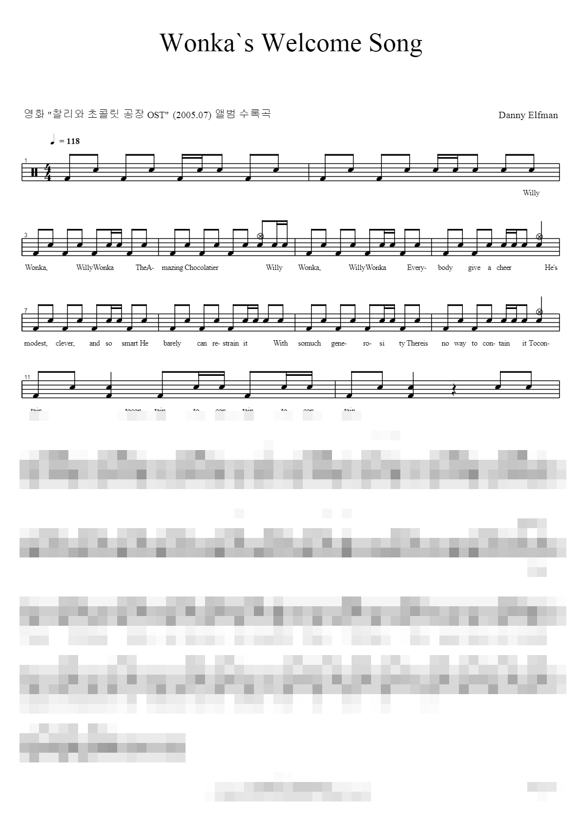 Wonkas Welcome Song Sheet Music Preview