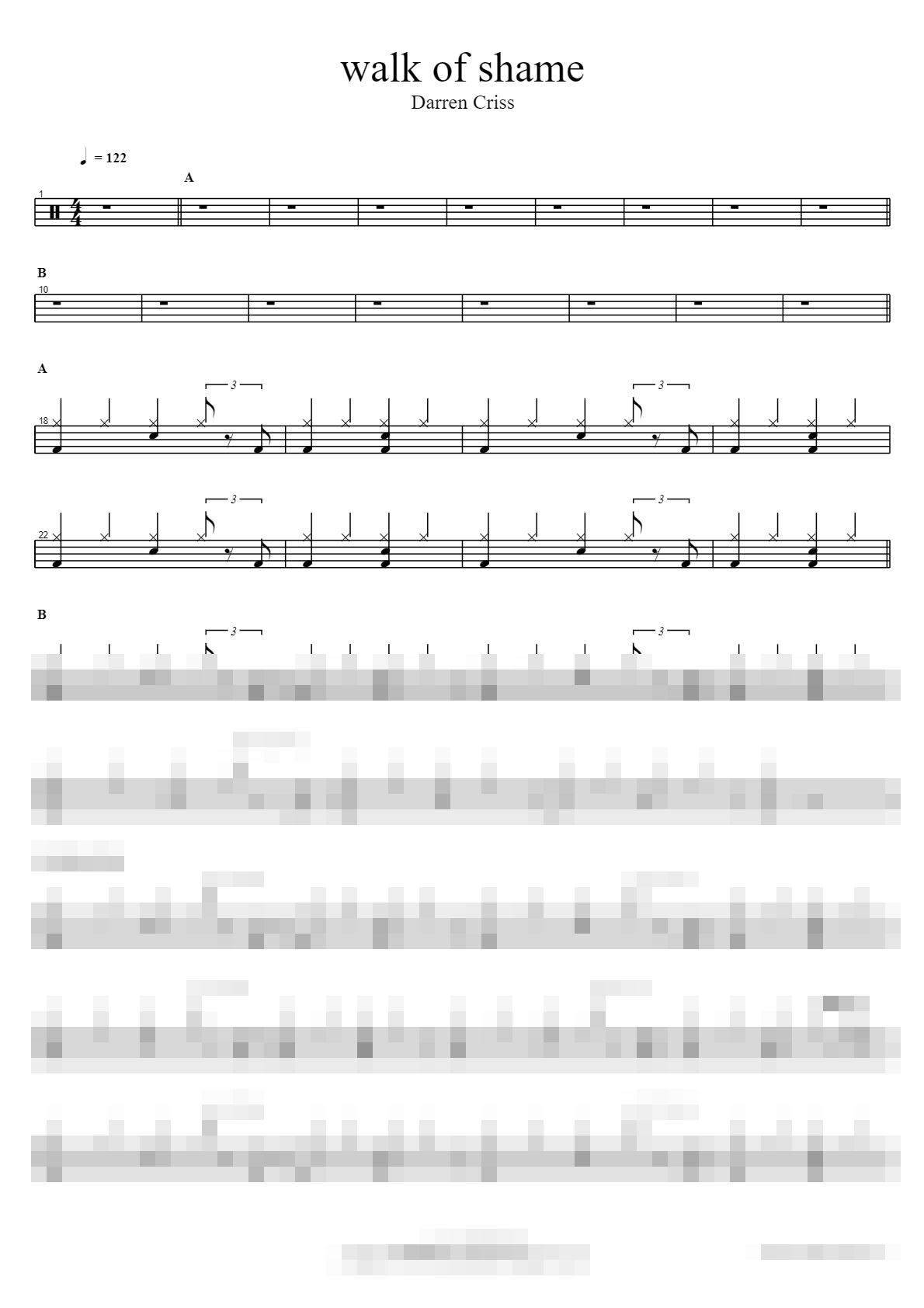 walk of shame Sheet Music Preview